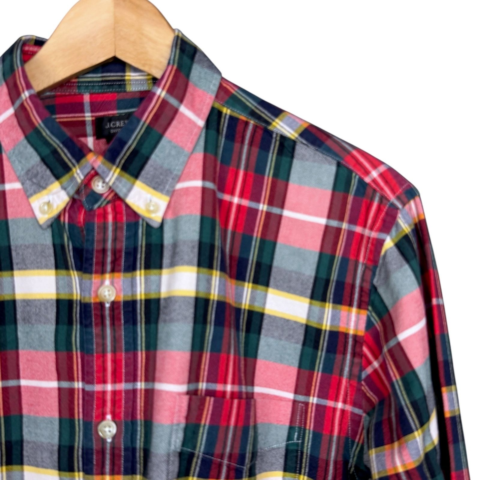 J.Crew J.Crew Oxford Button Down Shirt Men's Medium Red Green Plaid Size US M / EU 48-50 / 2 - 4 Thumbnail