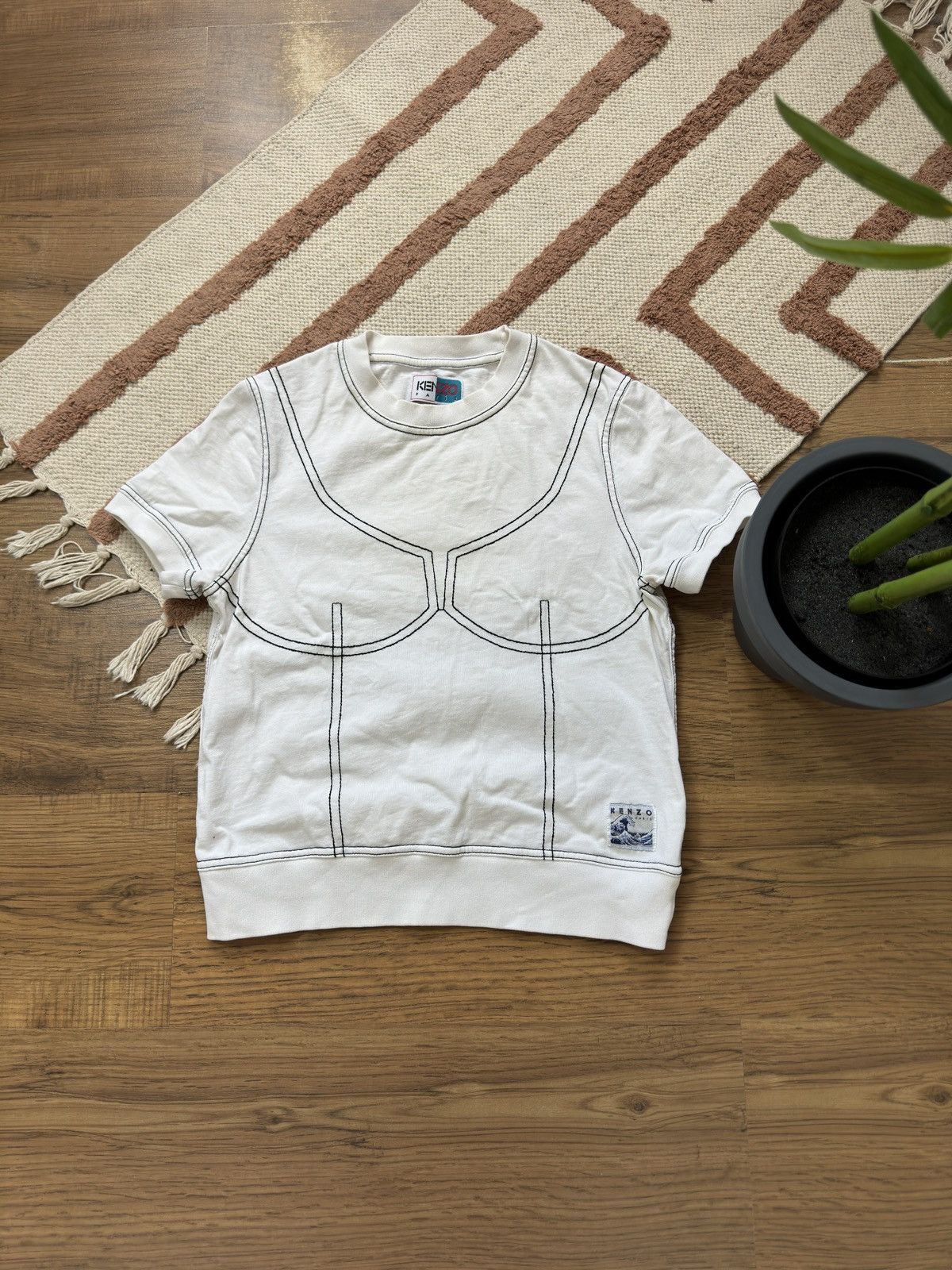 Kenzo VINTAGE KENZO MEMENTO STITSC BRA TEE Size S / US 4 / IT 40 - 1 Thumbnail