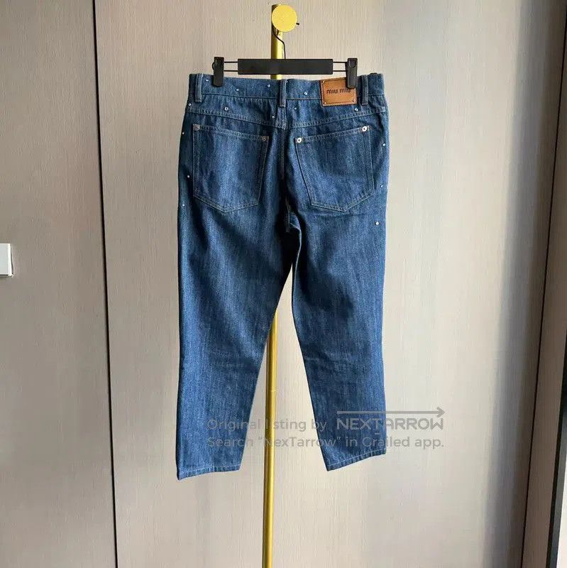 Miu Miu Miu Miu Blue Cotton Denim Pants for Women . Size 30" / US 8 / IT 44 - 2 Thumbnail