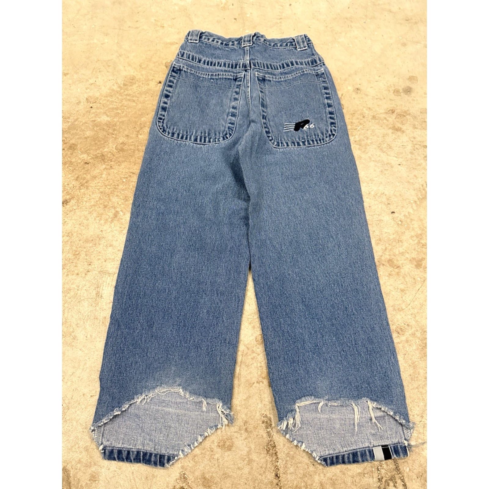 JNCO VINTAGE Route 66 Pipe JNCO STYLE Baggy Jeans 26x28 Denim Blue 90s Pockets Mens Size US 26 / EU 42 - 2 Thumbnail