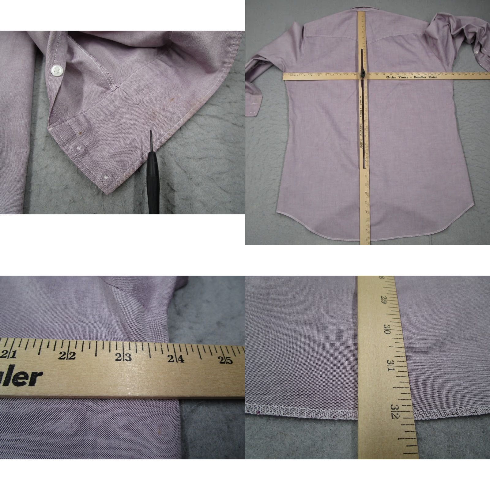 Vintage VINTAGE H Bar C Shirt Mens 16 33 Purple Button Up Rancher Yoke Made in USA Size US L / EU 52-54 / 3 - 8 Thumbnail