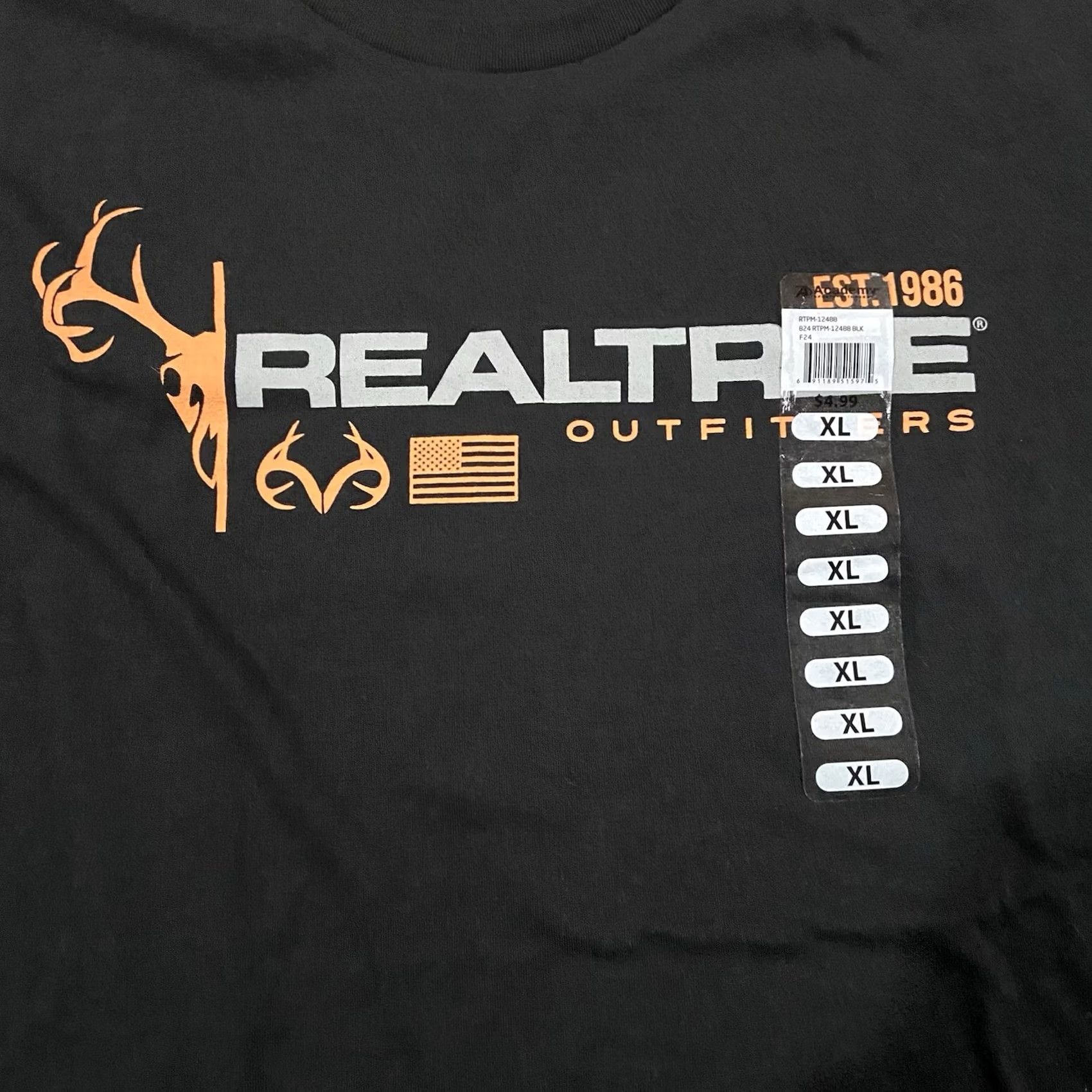 Realtree REALTREE Men’s Shirt Short Sleeve Graphic Tee 100% Cotton Black XL Deer Logo Hunting NWT Mens Regular Fit Brand Realtree Size US XL / EU 56 / 4 - 5 Thumbnail