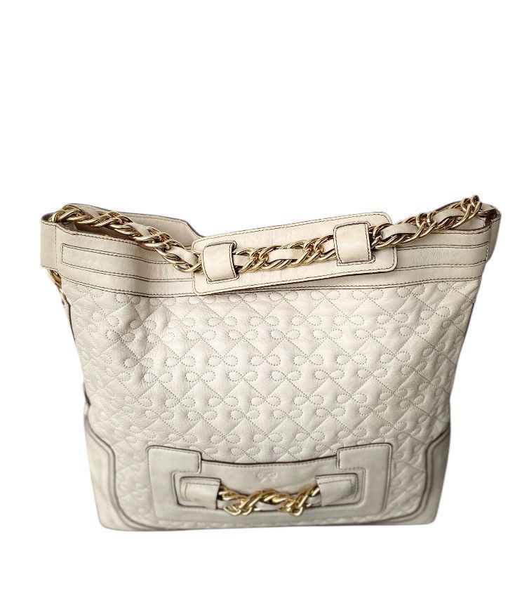 Anya Hindmarch Anya Hindmarch White Leather Chain Link Handle Bag Size ONE SIZE - 1 Thumbnail