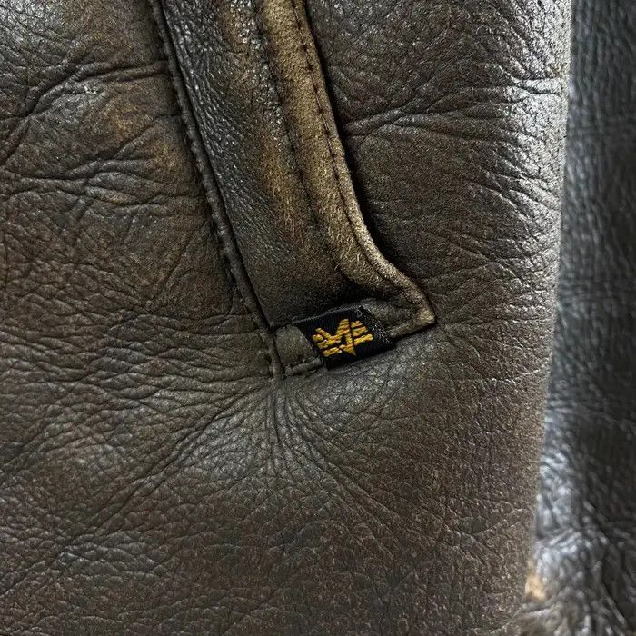 Alpha Industries Vtg ALPHA INDUSTRIES USA Type B-3 Leather Flight Jacket Size US XL / EU 56 / 4 - 6 Thumbnail