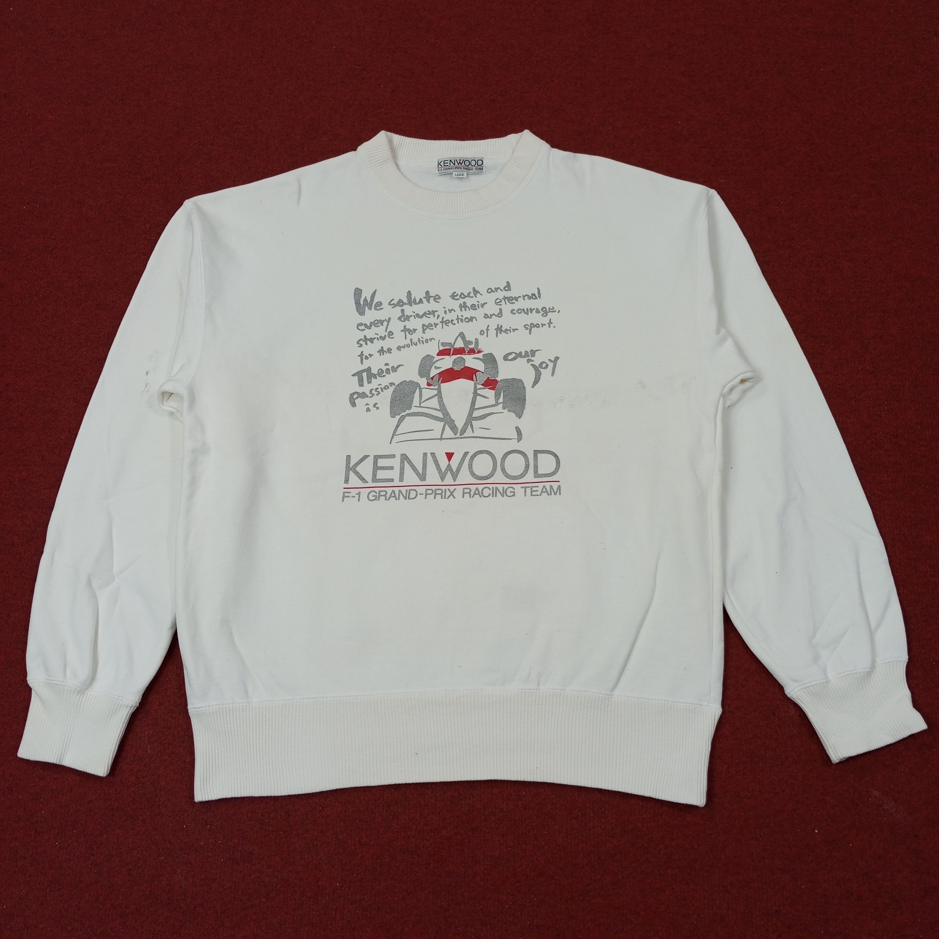 Vintage Kenwood F1 Grand Prix Racing Team Sweatshirt c243n23 Size US M / EU 48-50 / 2 - 1 Thumbnail