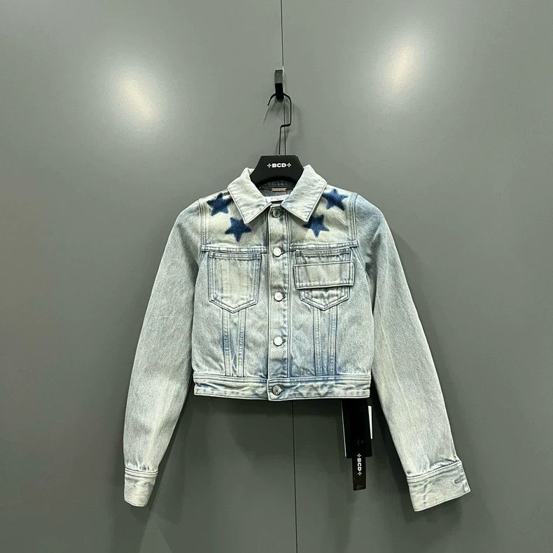 Givenchy Givenchy Star Print Denim Jacket Size US XS / EU 42 / 0 - 1 Thumbnail