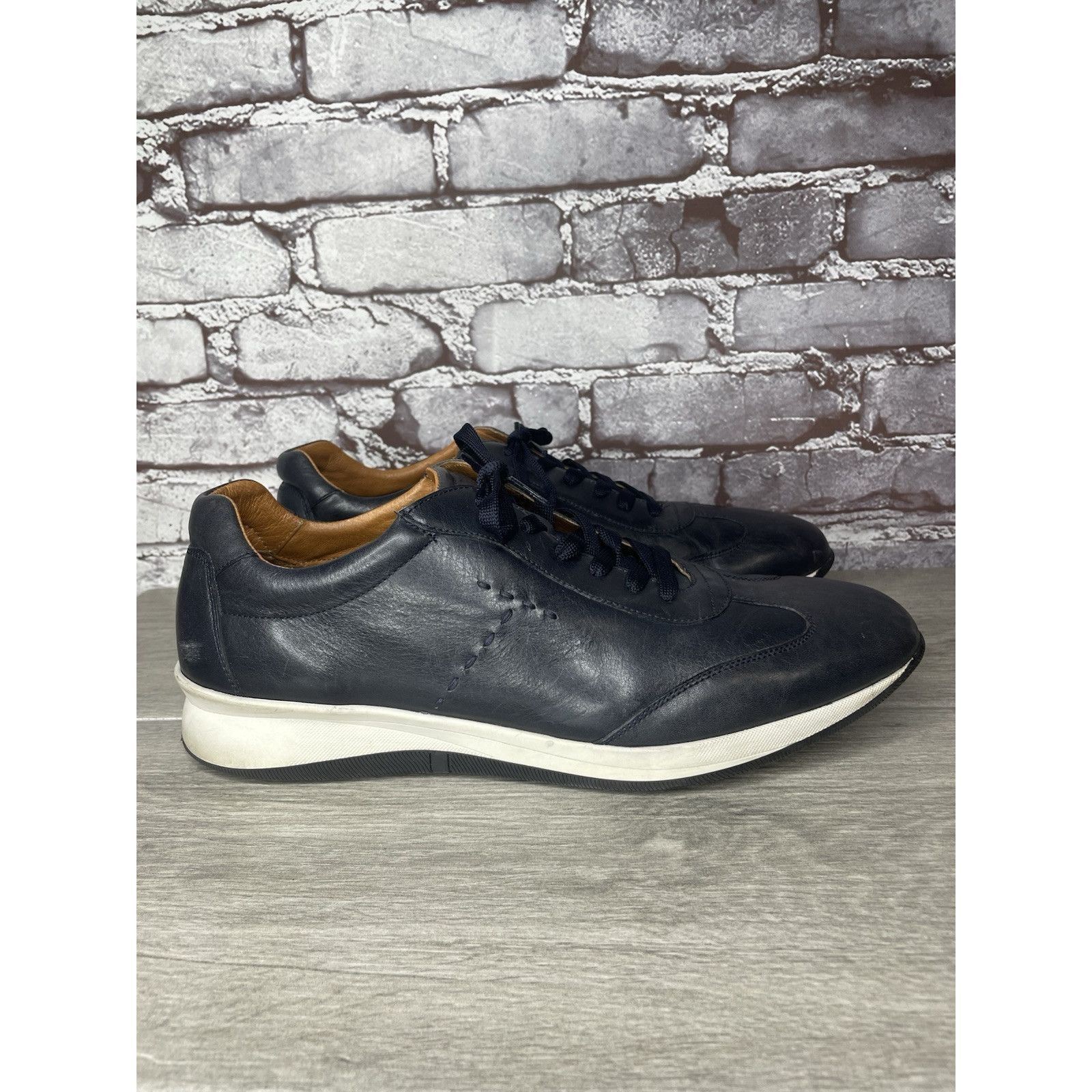 Other SABATTER Navy Blue Leather Bicycle Toe Casual Sneakers Shoes Size US 13 / EU 46 - 8 Thumbnail