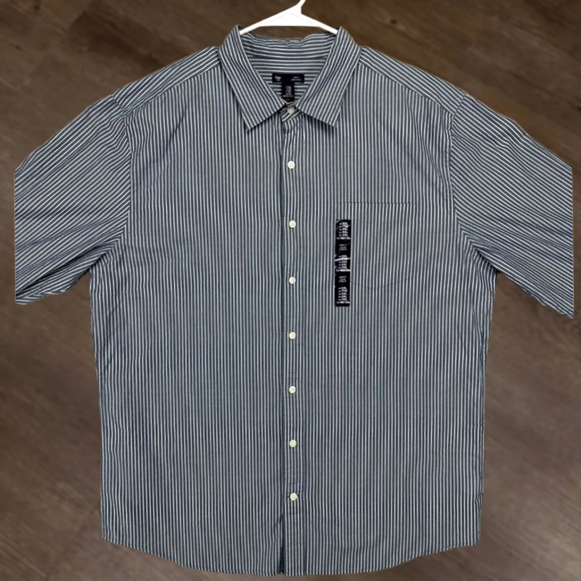 Gap VINTAGE? No — Gap Button Up Shirt Mens 2XL Blue Pencil Striped Slim Fit Long Sleeve NEW Size US XXL / EU 58 / 5 - 1 Thumbnail