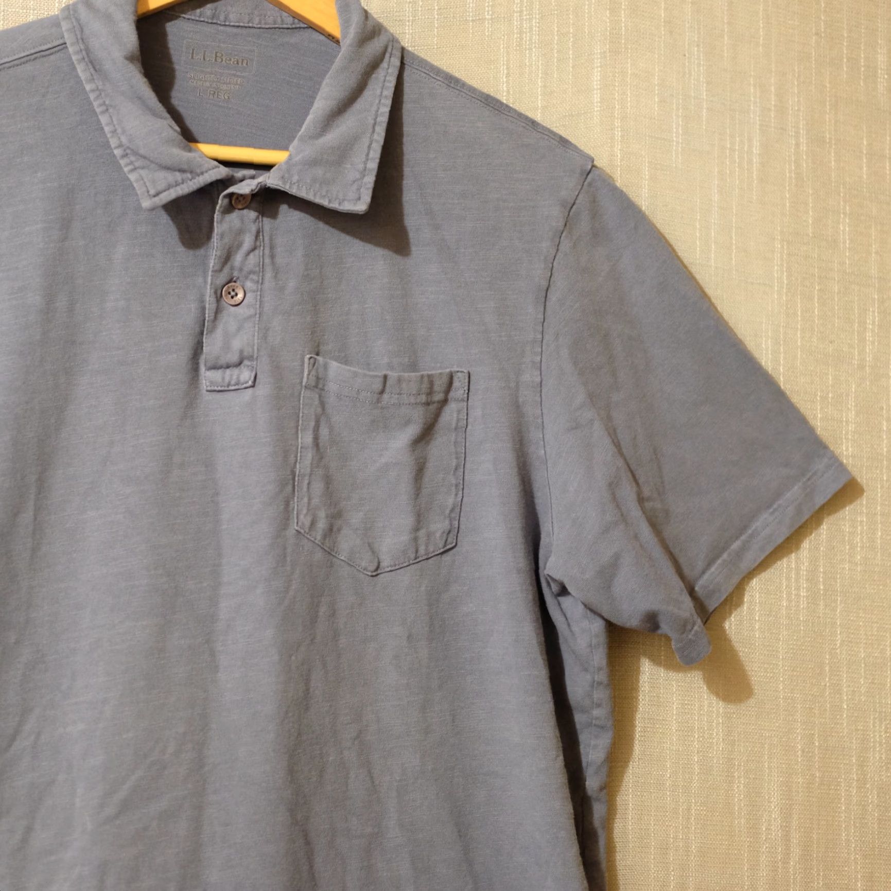 Vintage LL Bean Polo Shirt Grey 100% Cotton Mens L Classic Short Sleeve Polo Shirt Logo Breathable All Seasons Casual Travel Sport Mens L Size US XL / EU 56 / 4 - 3 Thumbnail