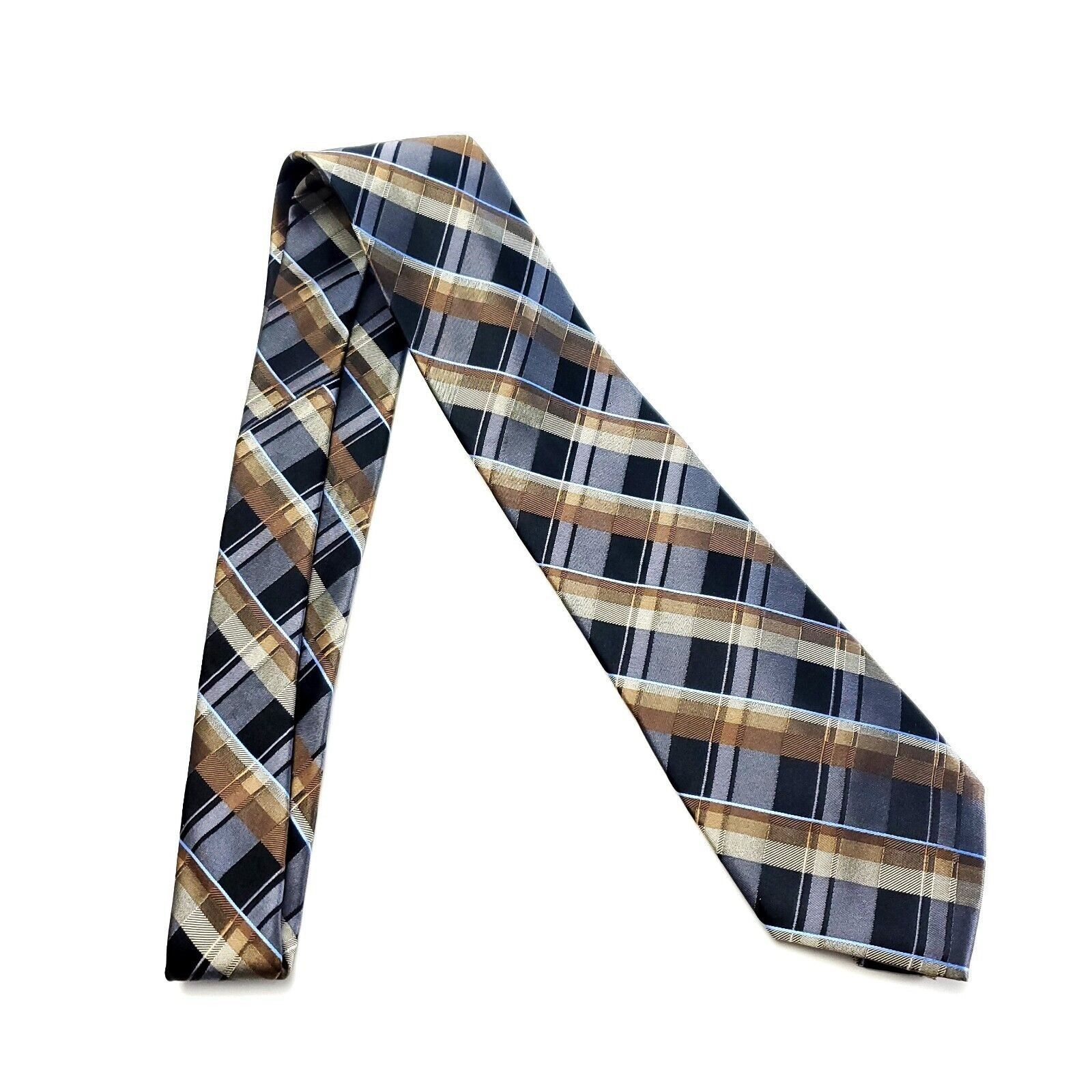 Arrow Arrow Silk Tie Woven Gray Brown Plaid Size ONE SIZE - 6 Thumbnail