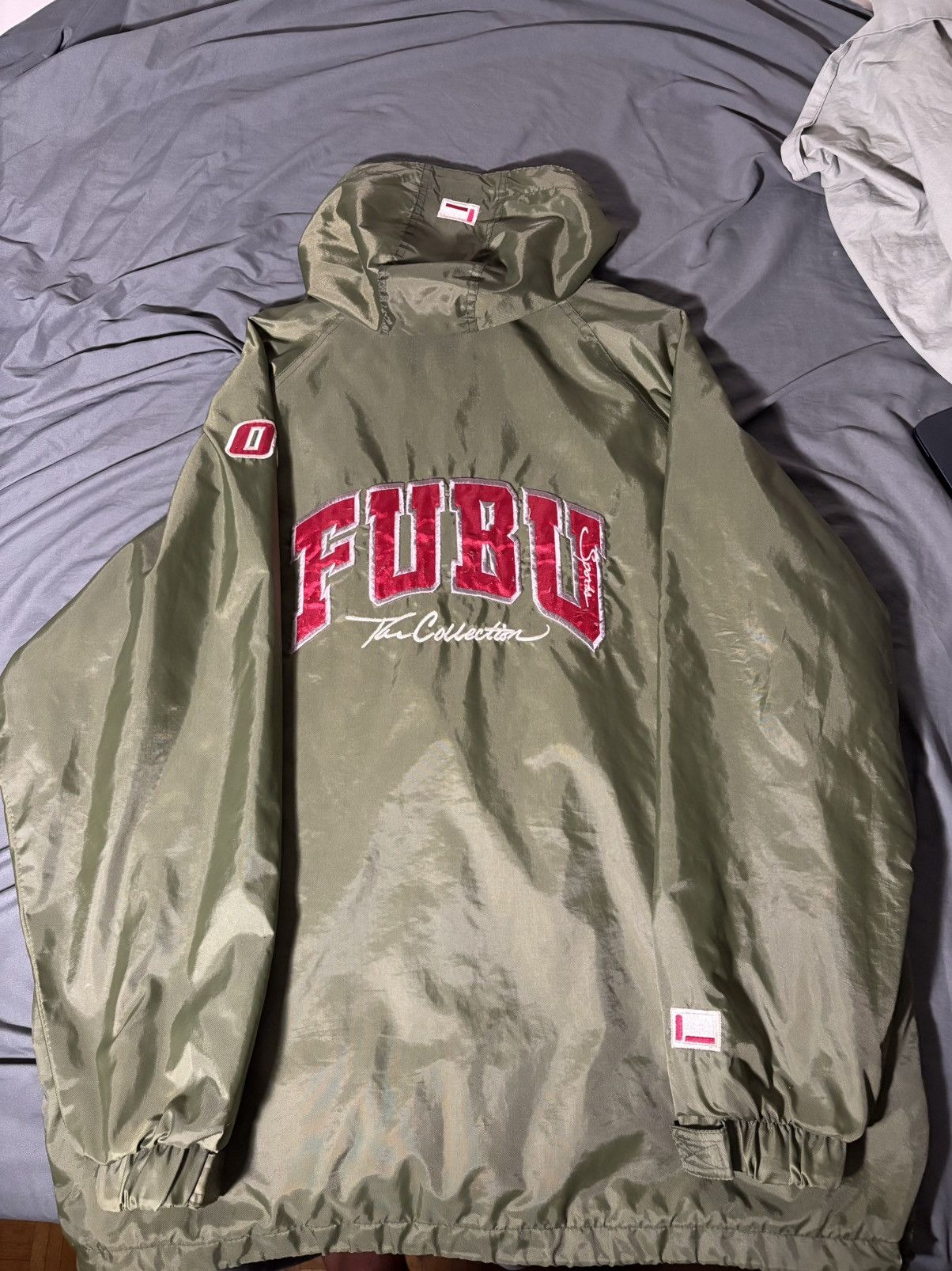 Fubu FUBU Sports Olive Windbreaker Size US XL / EU 56 / 4 - 2 Thumbnail