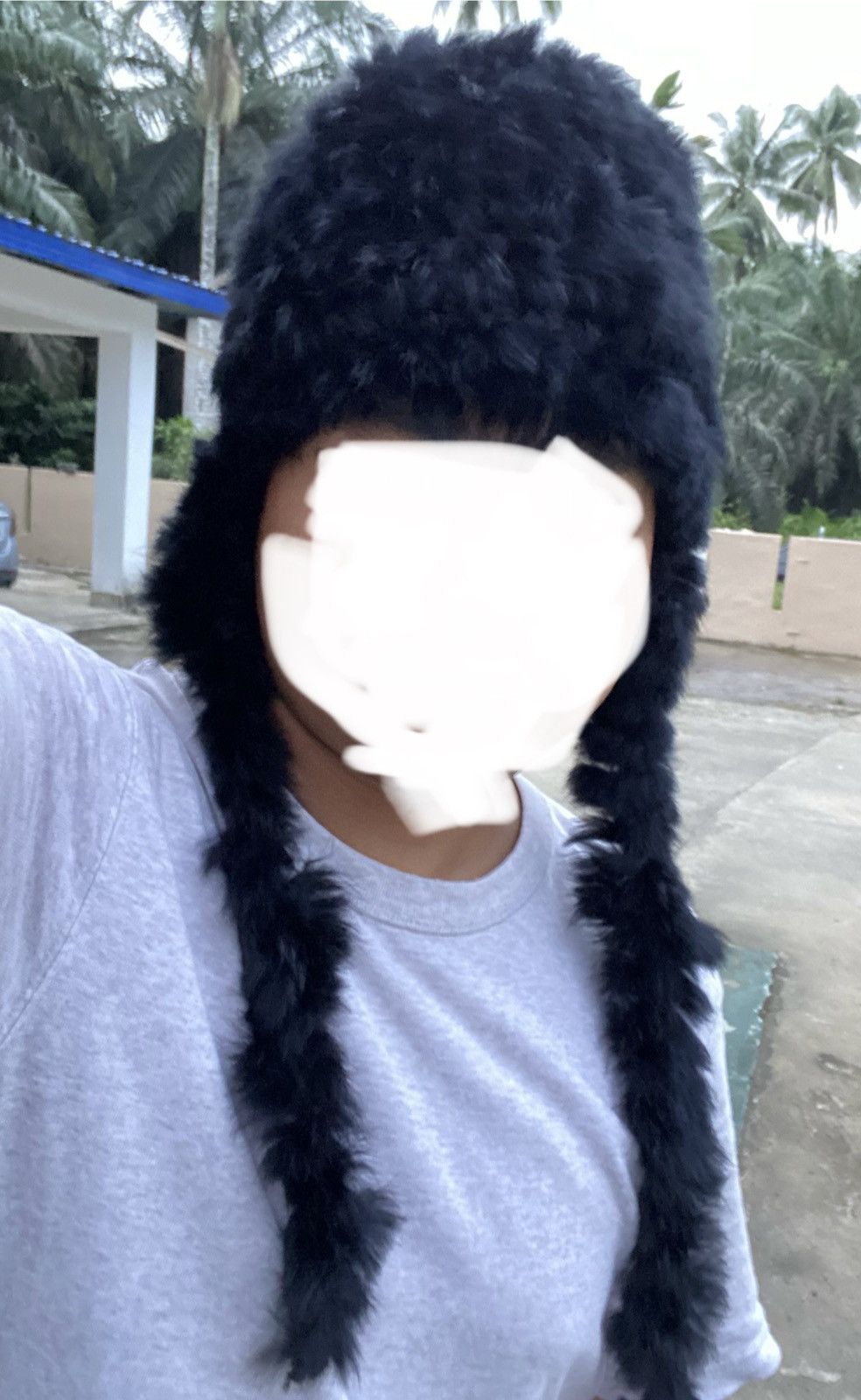 Comme Ca Ism Rabbit Fur Knit Hat Size ONE SIZE - 12 Thumbnail
