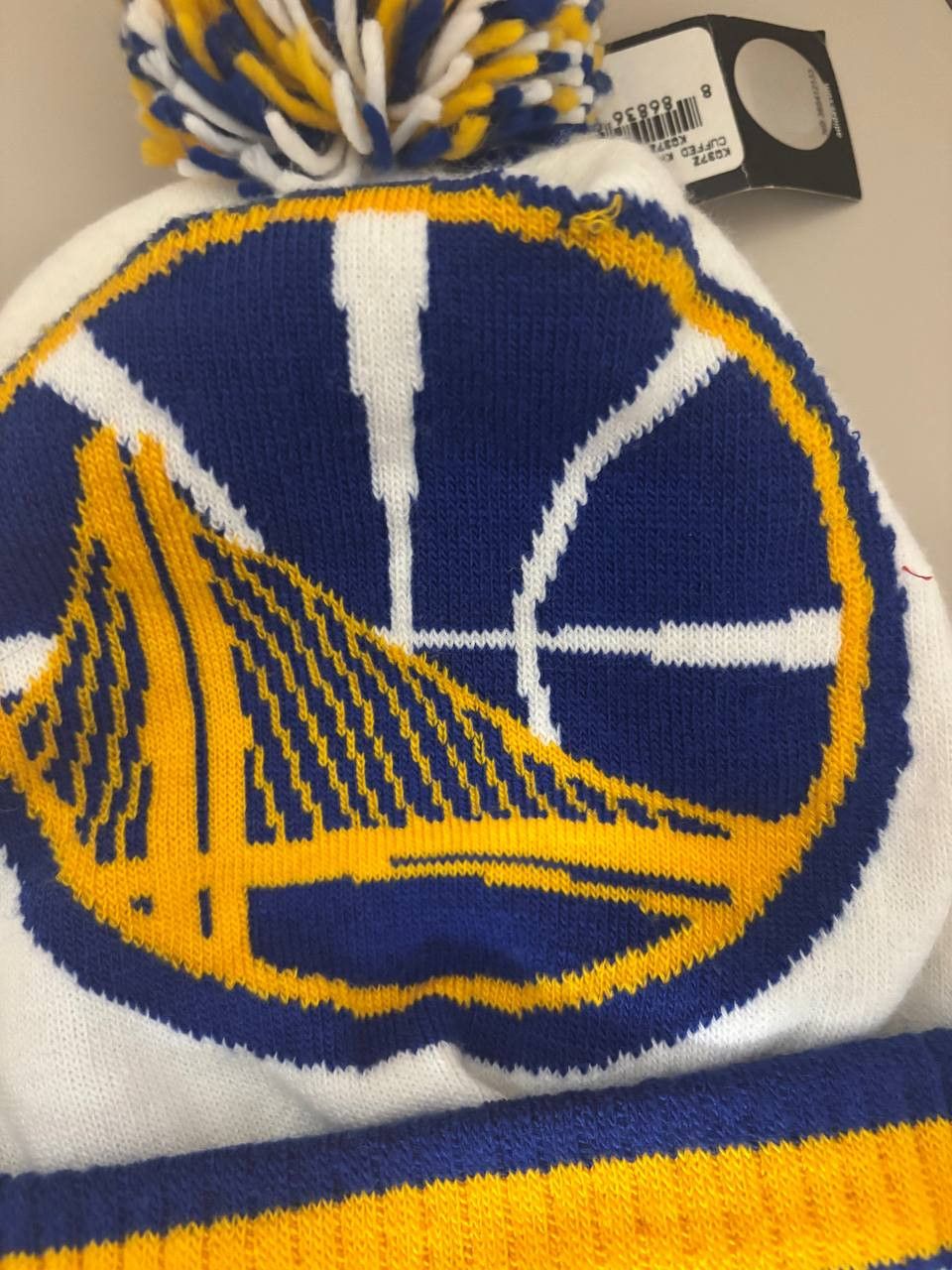 Adidas Vintage Adidas Golden State Warriors Pom Pom Beanie NWT Size ONE SIZE - 3 Thumbnail