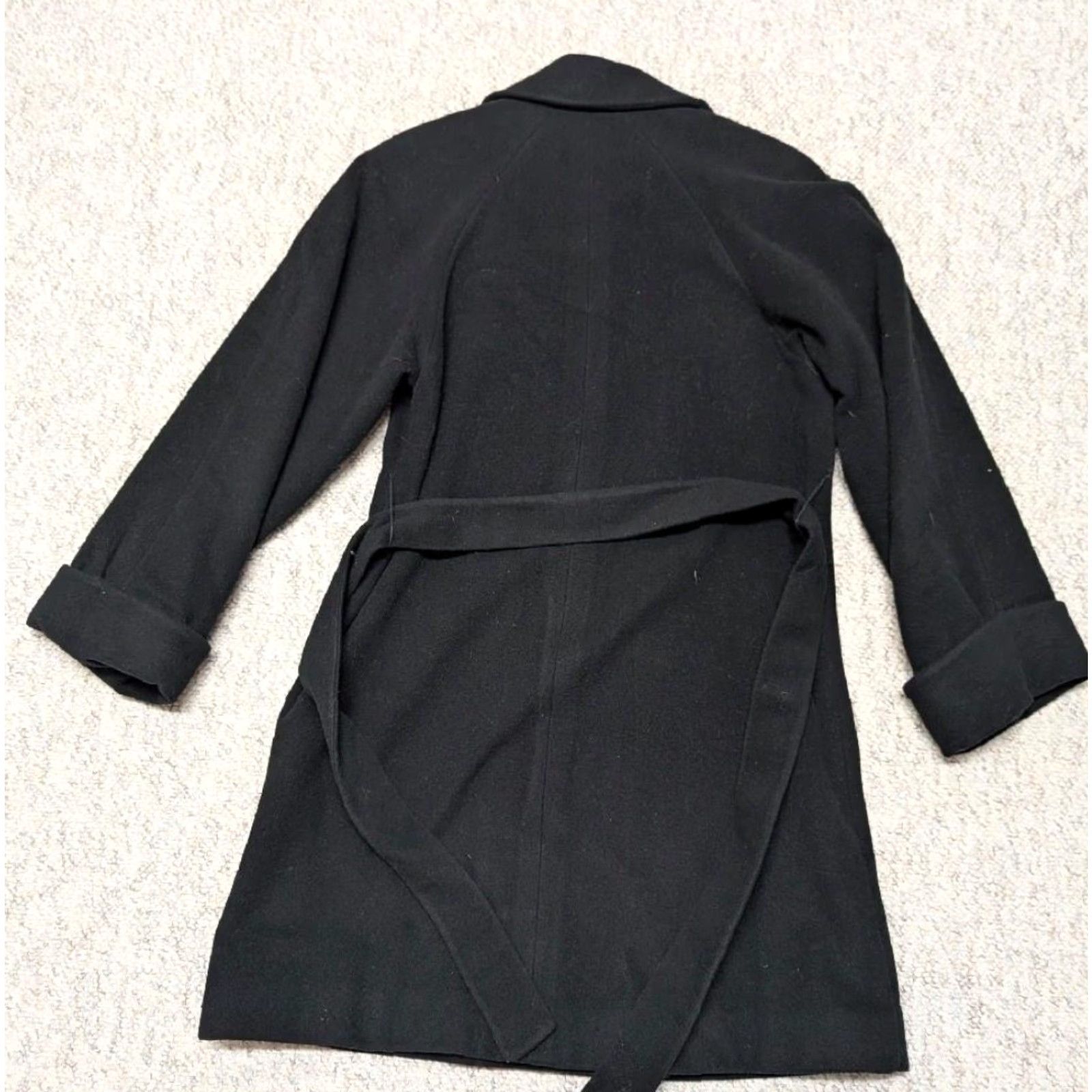 Brooks Brothers VINTAGE Brooks Brothers black Wool Overcoat Belted Double Breasted Women's Small XS? Size S / US 4 / IT 40 - 2 Thumbnail