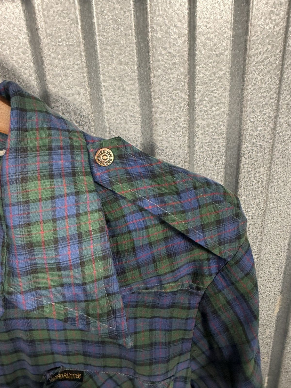 Other Vintage Road Runner Pearl Snap Western Cowboy Plaid Shirt Size US XL / EU 56 / 4 - 7 Thumbnail