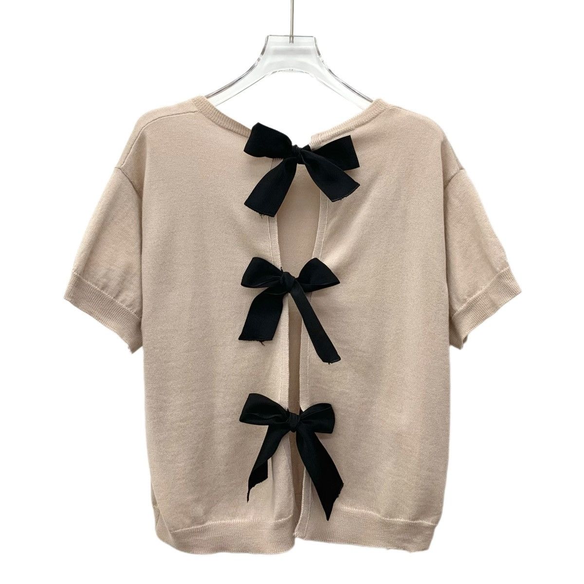 Miu Miu Miu Miu Flesh Pink Wool Short Sleeve Knit Sweater K26WX Size M / US 6-8 / IT 42-44 - 1 Thumbnail