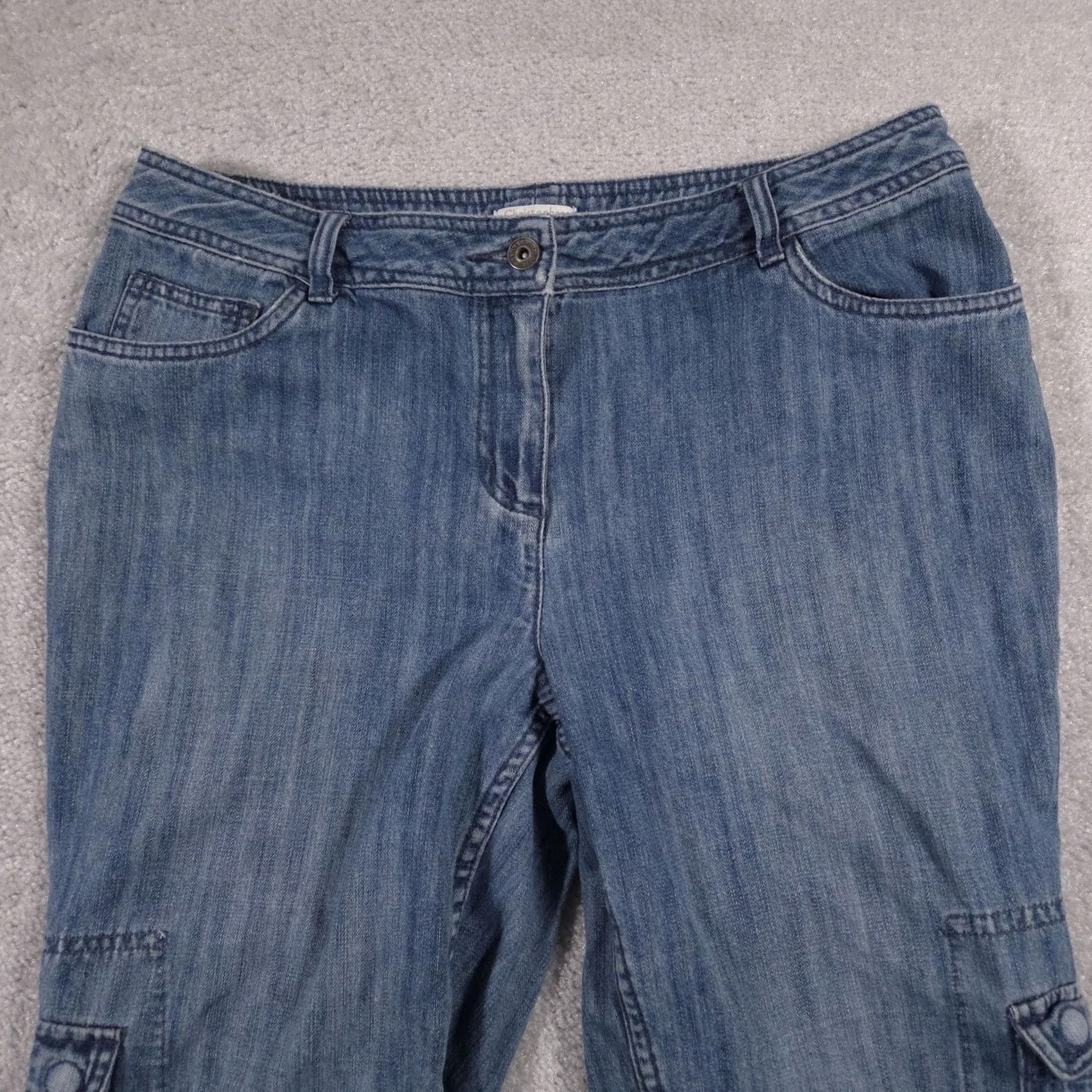Vintage Christopher & Banks Cargo Capri Jeans Womens 12 Denim Casual Size 34" / US 12 / IT 48 - 3 Thumbnail