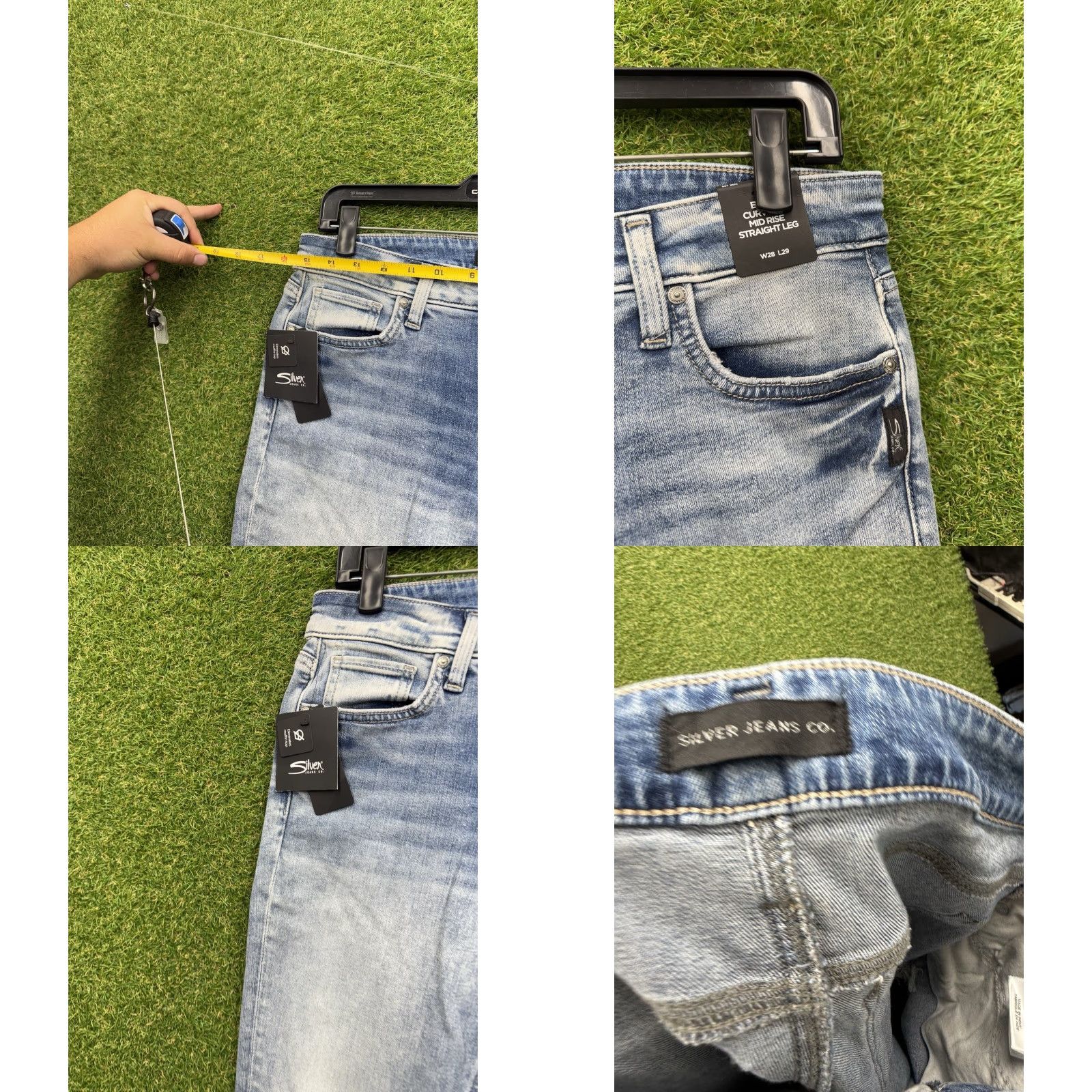 Silver Jeans Co. Silver Jeans Elyse Regular Fit Mid Rise Straight Leg Jeans Womens 28x29 Light Wash Blue Size 28" / US 6 / IT 42 - 8 Thumbnail