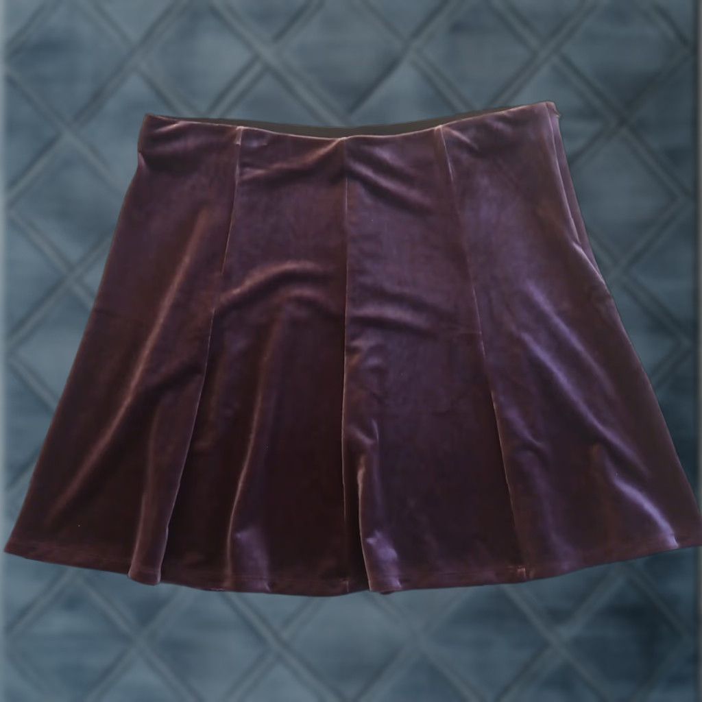 Gap Gap Skirt A-Line Women Short Purple Velour L Elastic Waist ZIP 2000s? Size 36" / US 14 / IT 50 - 1 Thumbnail