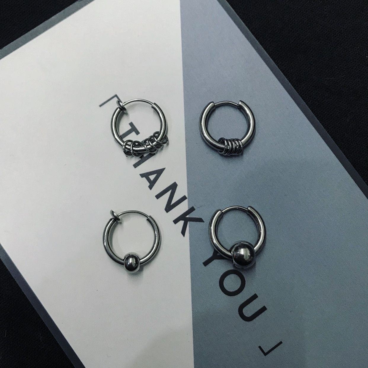 Jewelry × Sterling Silver Retro Earrings One Pairs Chrome Jewelry Size ONE SIZE - 4 Thumbnail