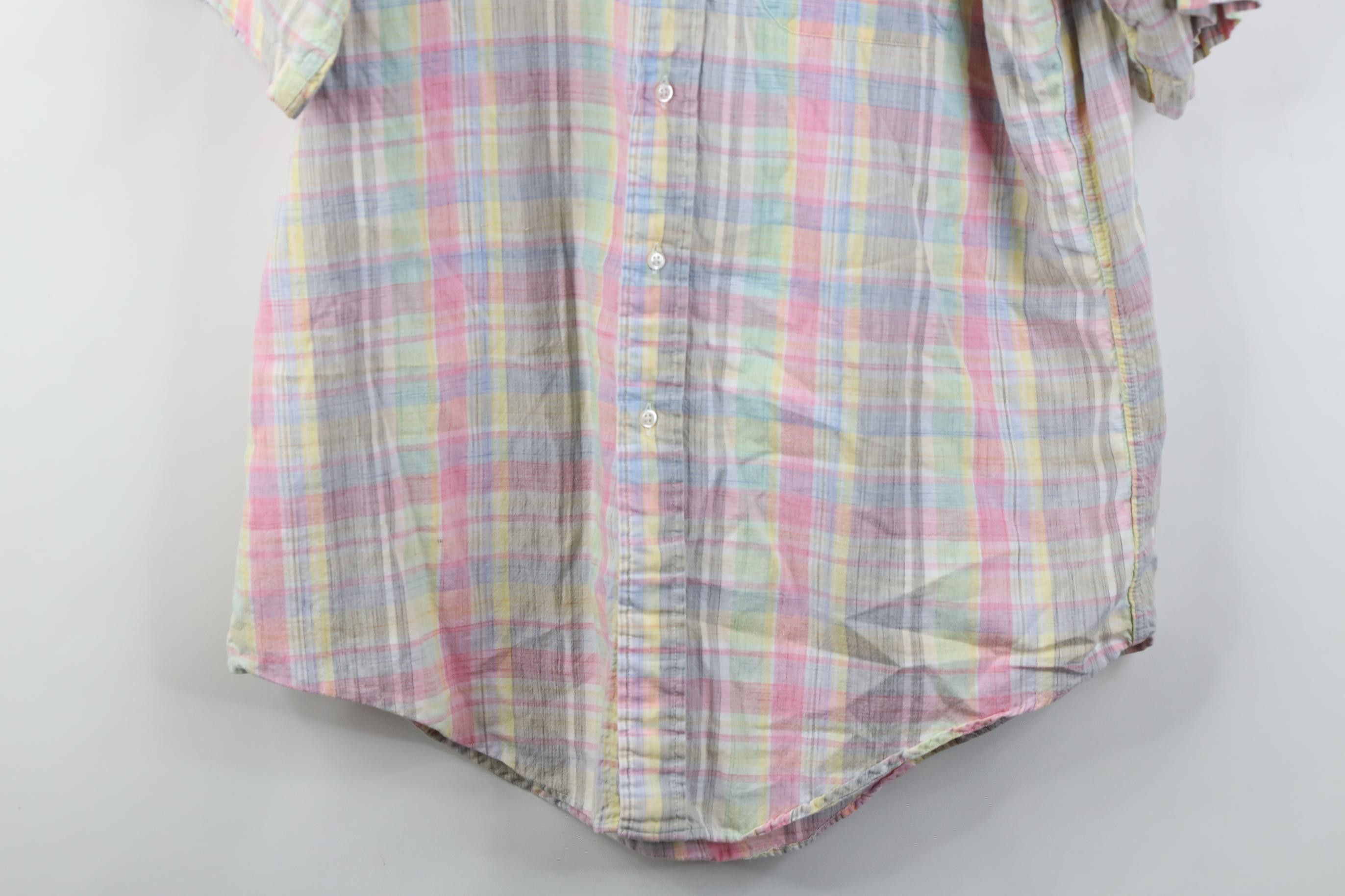 Vintage Vintage 90s Streetwear Madras Plaid Button Down Shirt USA Size US L / EU 52-54 / 3 - 3 Thumbnail