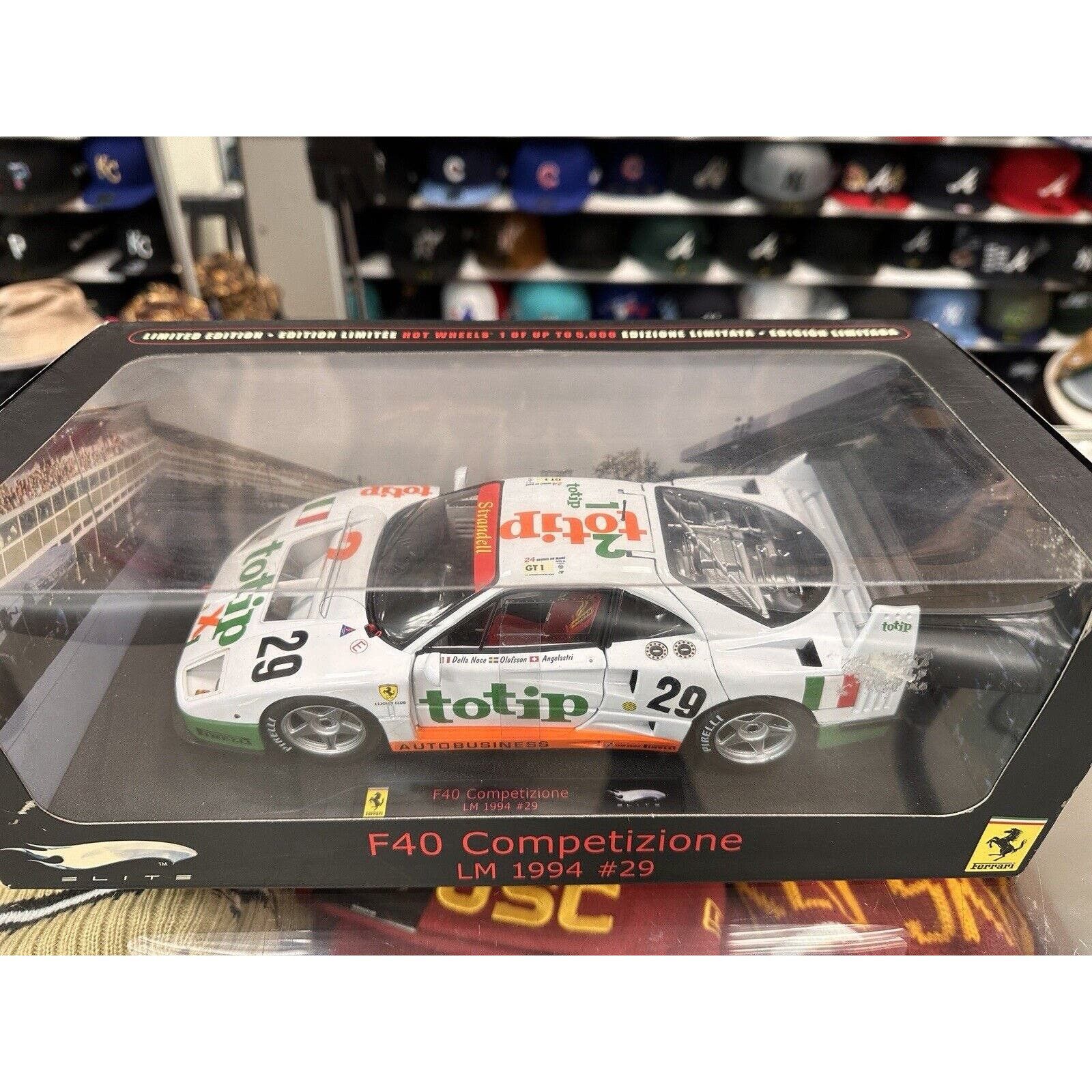Hot wheels Ferrari F40 #40 Competizione 1995 Le Mans Elite Edition 1/18 Diecast Model Car