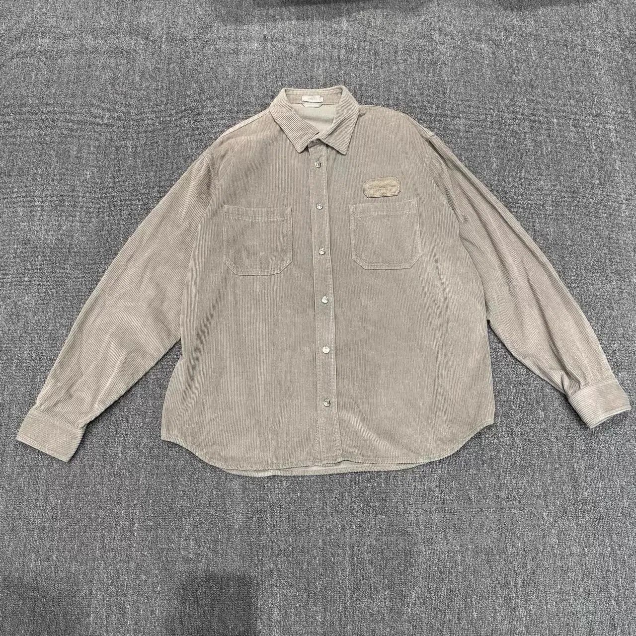 Dior Gray Corduroy Long Sleeve Button-Up Shirt. Size US XL / EU 56 / 4 - 1 Thumbnail