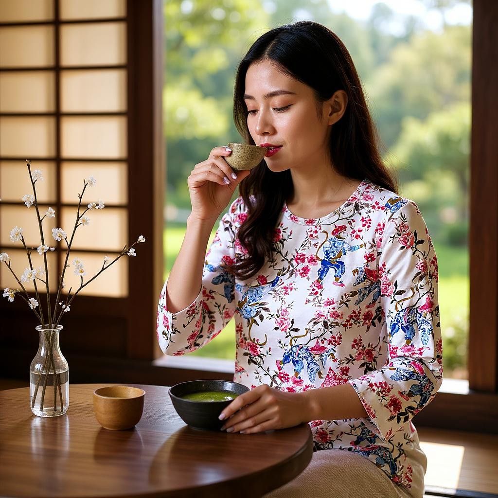 J.McLaughlin J MCLAUGHLIN Floral Asian Painting 3/4 Sleeve Top Womens XS Size XS / US 0-2 / IT 36-38 - 1 Thumbnail