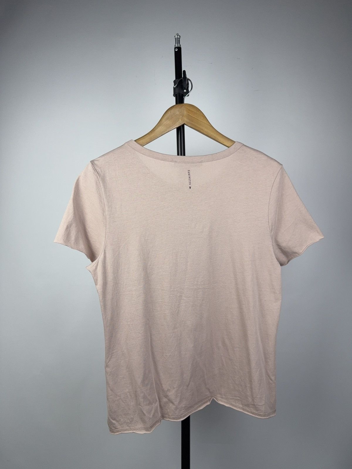 Allsaints Avant Garde Luxury AllSaints Soft Blush Pink Cotton T-Shirt Size L / US 10 / IT 46 - 7 Thumbnail