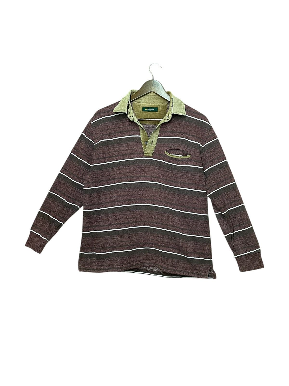 Vintage Golden bear polo rubgy half botton sweatshirts