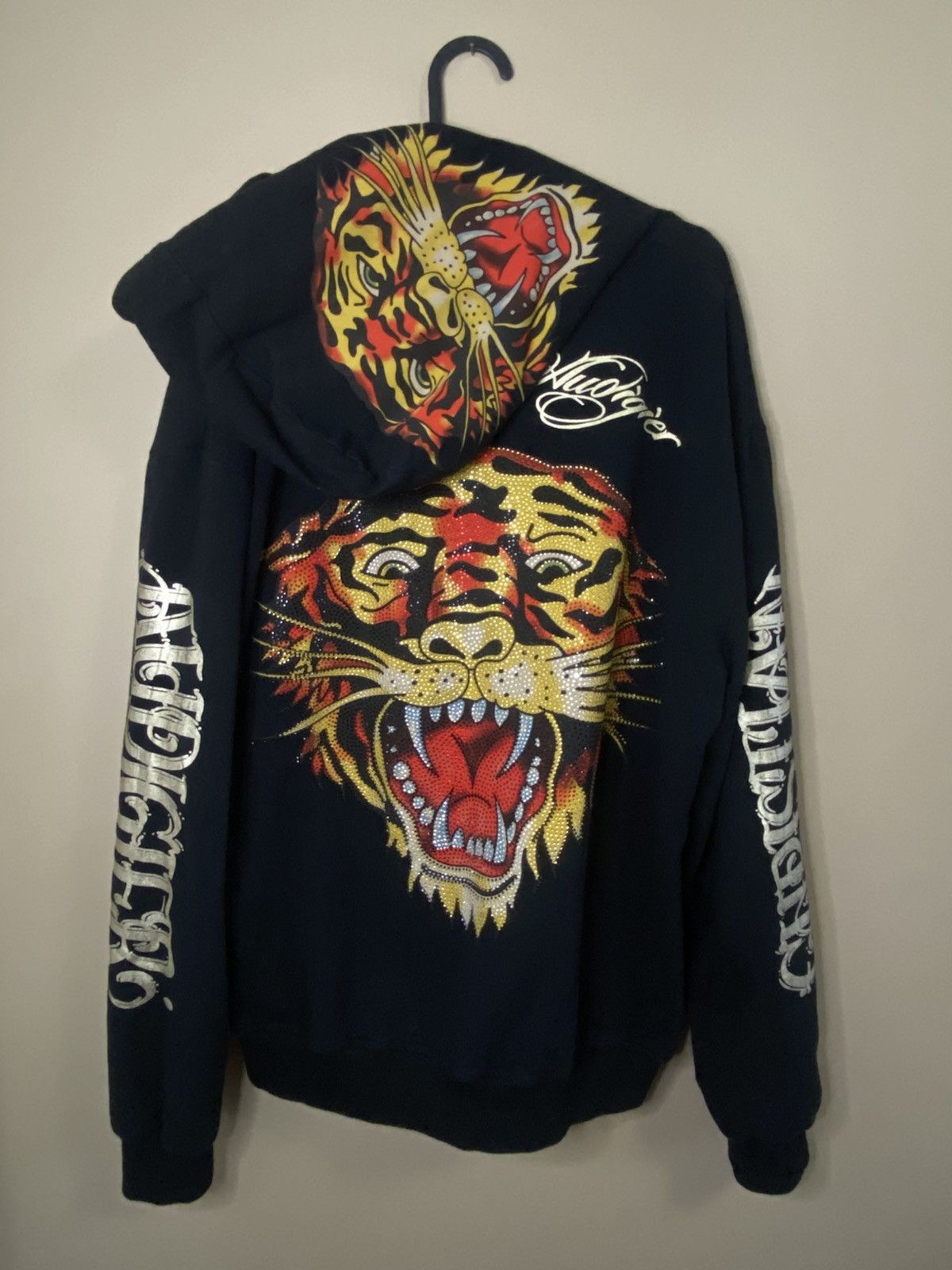 Christian Audigier Vintage Ed Hardy by Christian Audigier Zip Up Sweater Size US XL / EU 56 / 4 - 14 Thumbnail