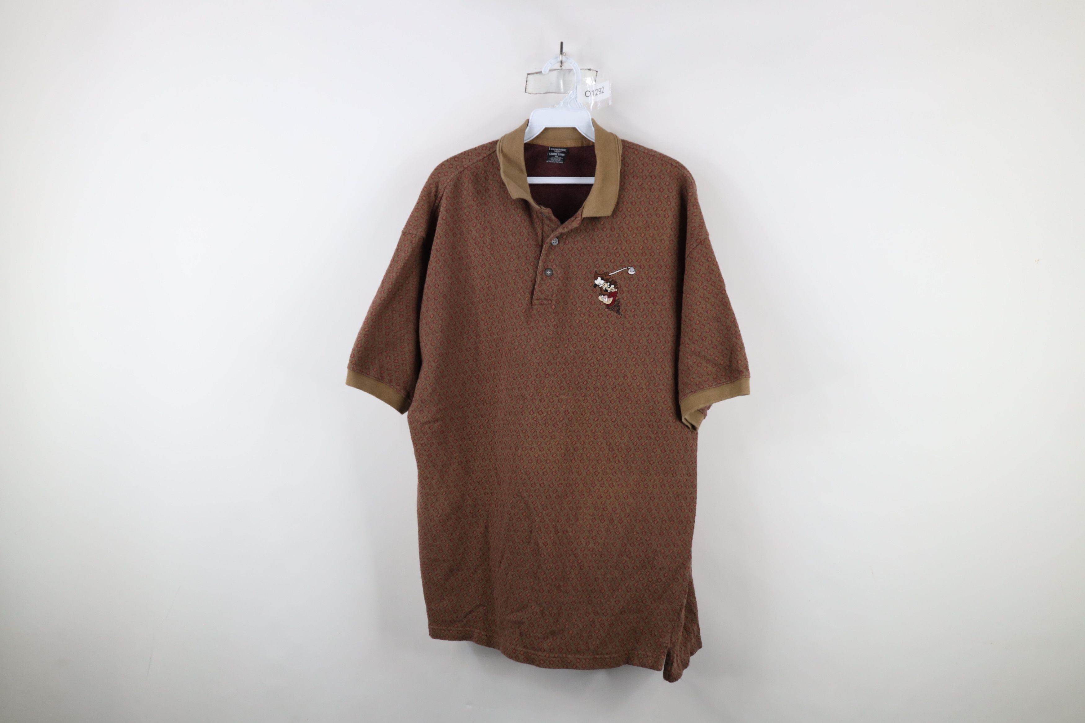 Vintage Vintage 90s Looney Tunes Knit Taz Tazmanian Devil Golf Polo Size US XXL / EU 58 / 5 - 1 Thumbnail