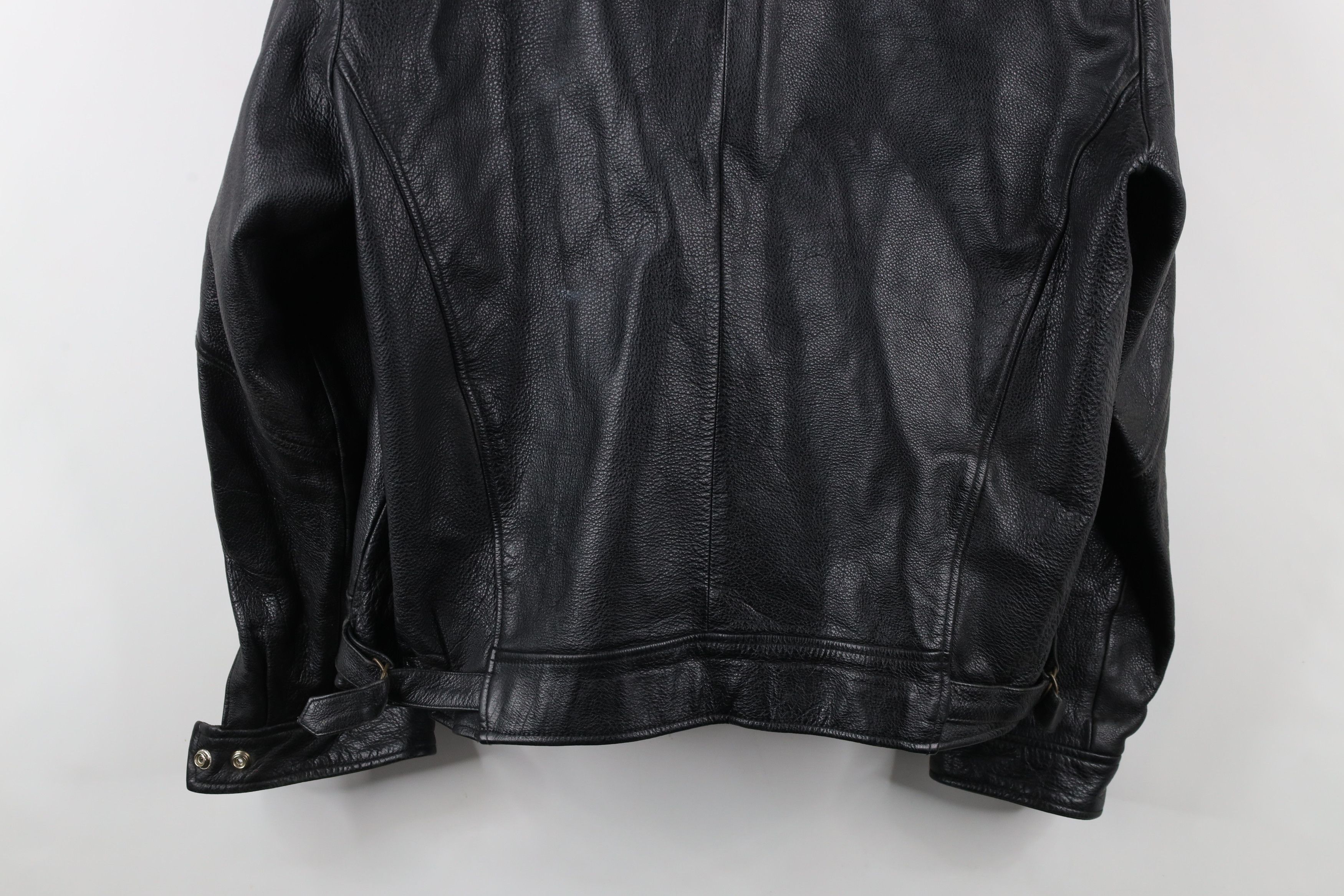 Vintage Vintage 90s Streetwear Buckle Back Leather Jacket Black Size US L / EU 52-54 / 3 - 14 Thumbnail