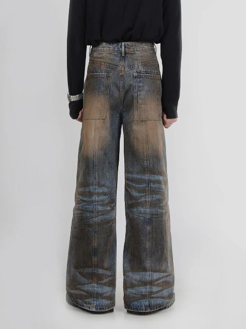 Japanese Brand × Jean Straight Wide Leg Jeans Deconstructs Vintage Washed Size US 30 / EU 46 - 2 Thumbnail