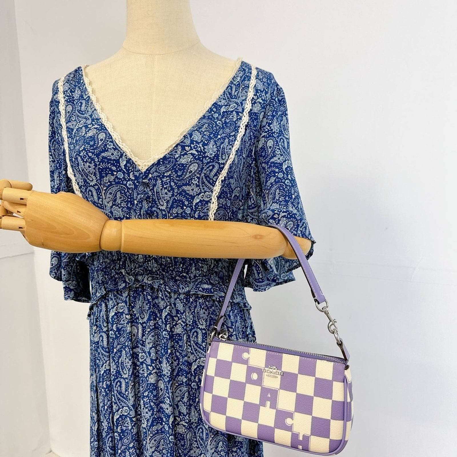 Coach Coach CR394 Nolita 19 With Checkerboard Print Light Violet Size ONE SIZE - 1 Thumbnail