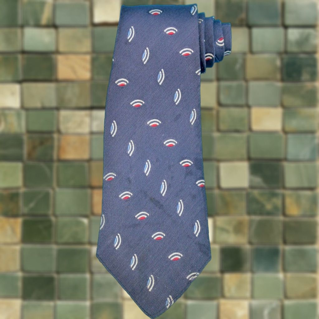 Vintage VTG 1930s Tie Shirt Men Blue Red Neck Tie Vintage 30s Tie Rayon N/A Size ONE SIZE - 1 Thumbnail