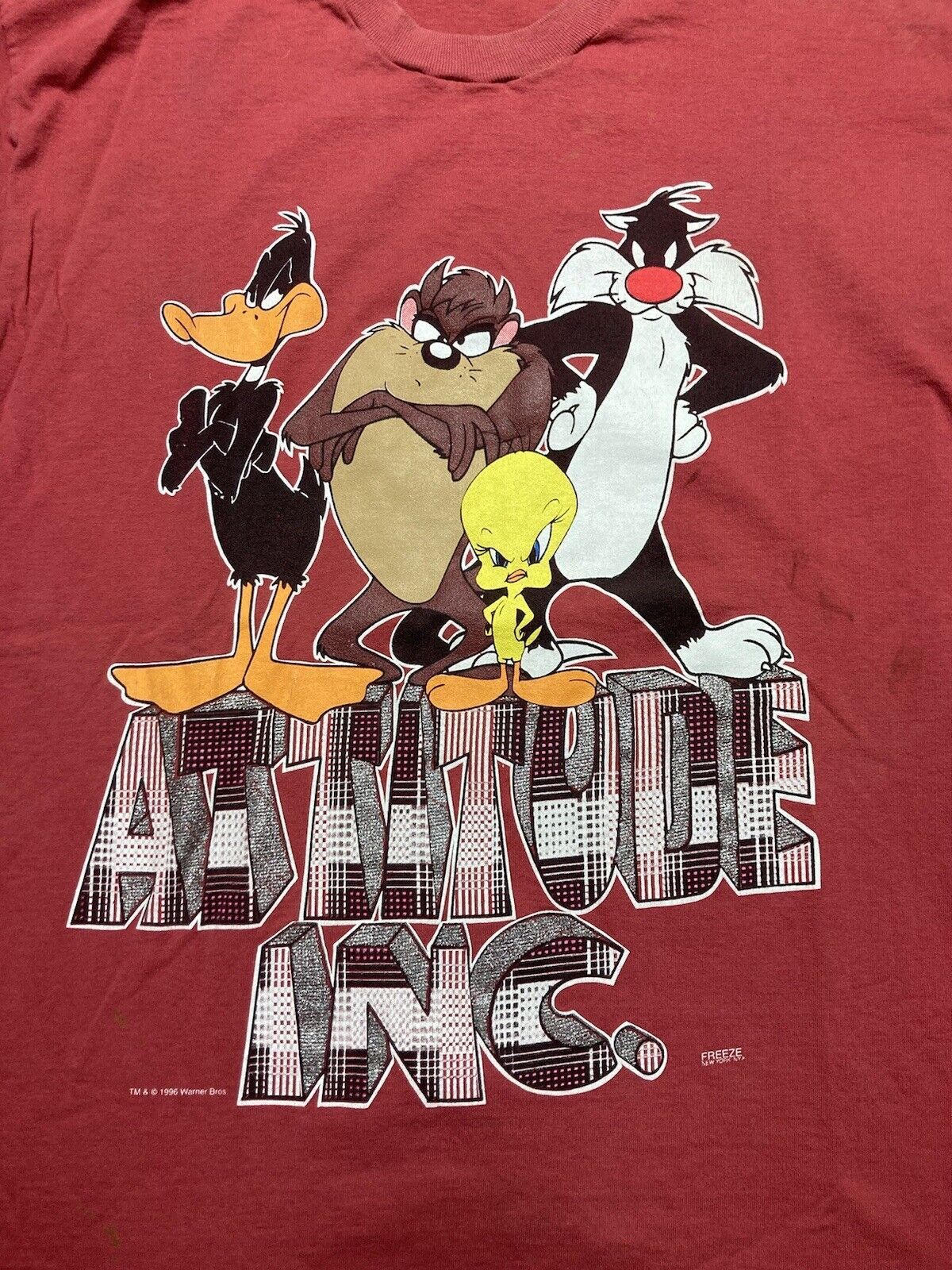 Vintage VTG t shirt looney tunes attitude taz tweety Sylvester XL Size US XL / EU 56 / 4 - 2 Thumbnail