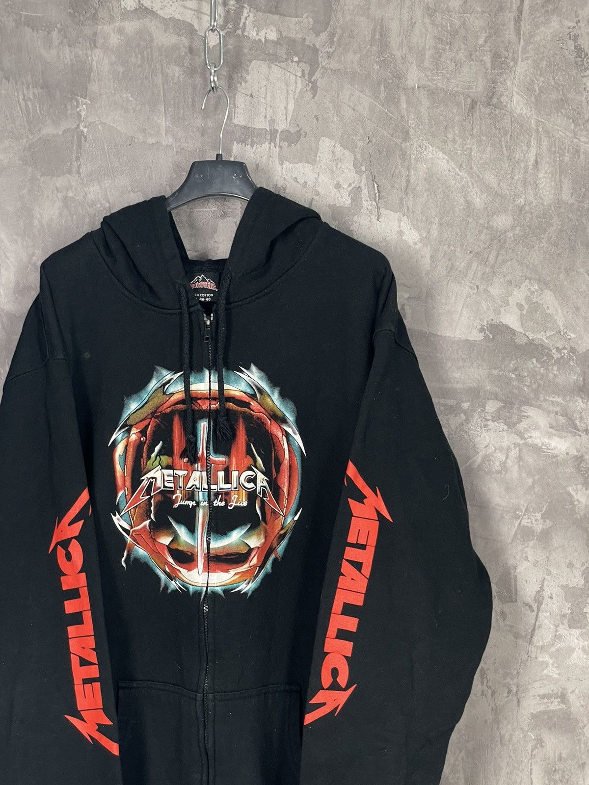 Metallica × Vintage Vintage Metallica Full Print Y2K Rock Zip Hoodie Size US XL / EU 56 / 4 - 4 Thumbnail