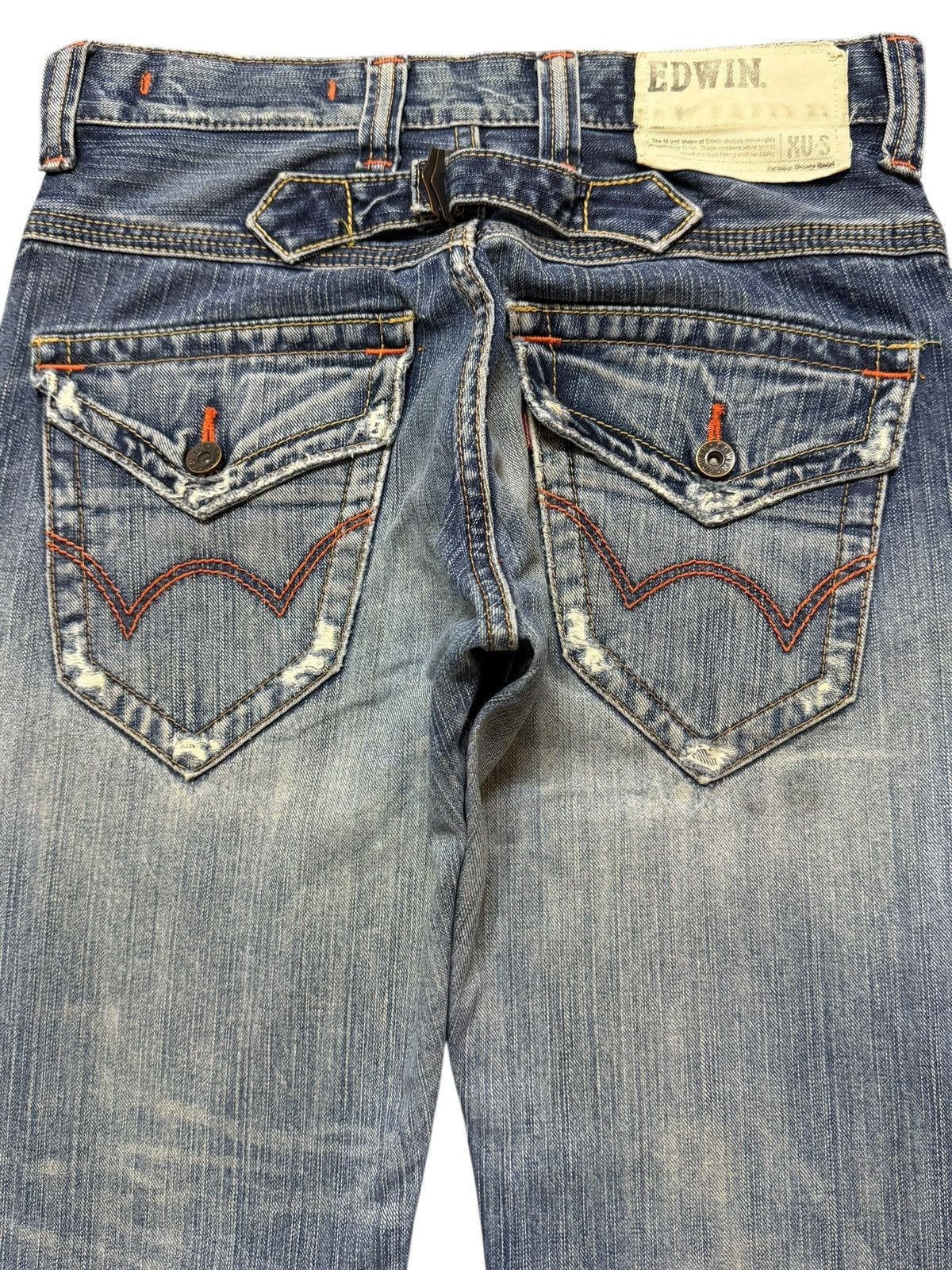 Edwin Vintage 90s Edwin XV Buckle Mud Wash Faded Wide Leg Baggy Size US 29 - 5 Thumbnail