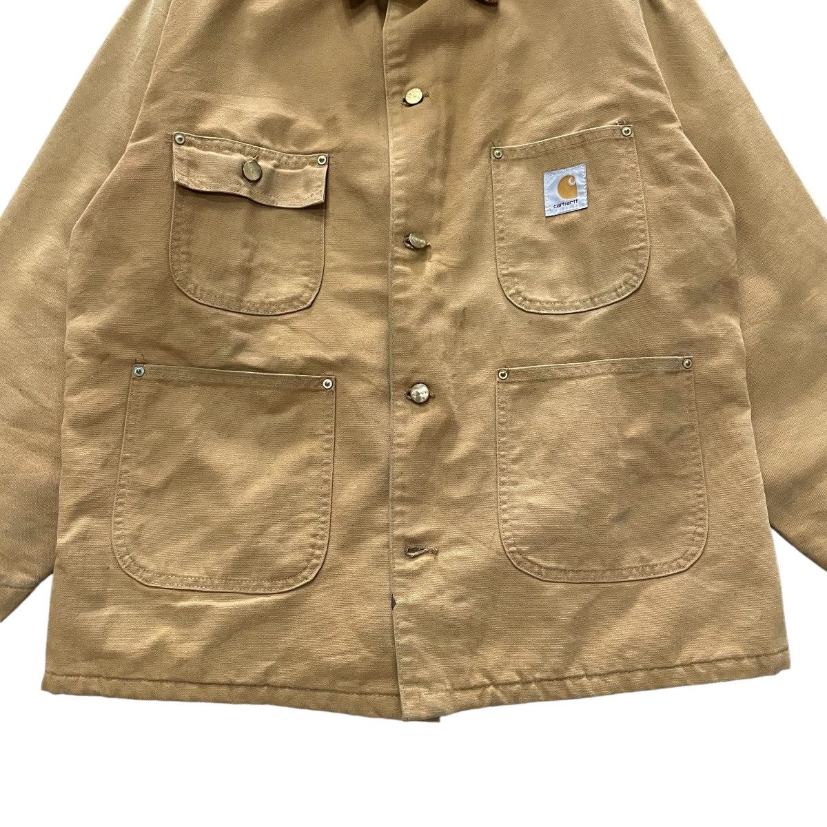 Carhartt × Vintage 80s Vintage Carhartt Blanked Lined Chore Jacket Made In USA Size US L / EU 52-54 / 3 - 9 Thumbnail