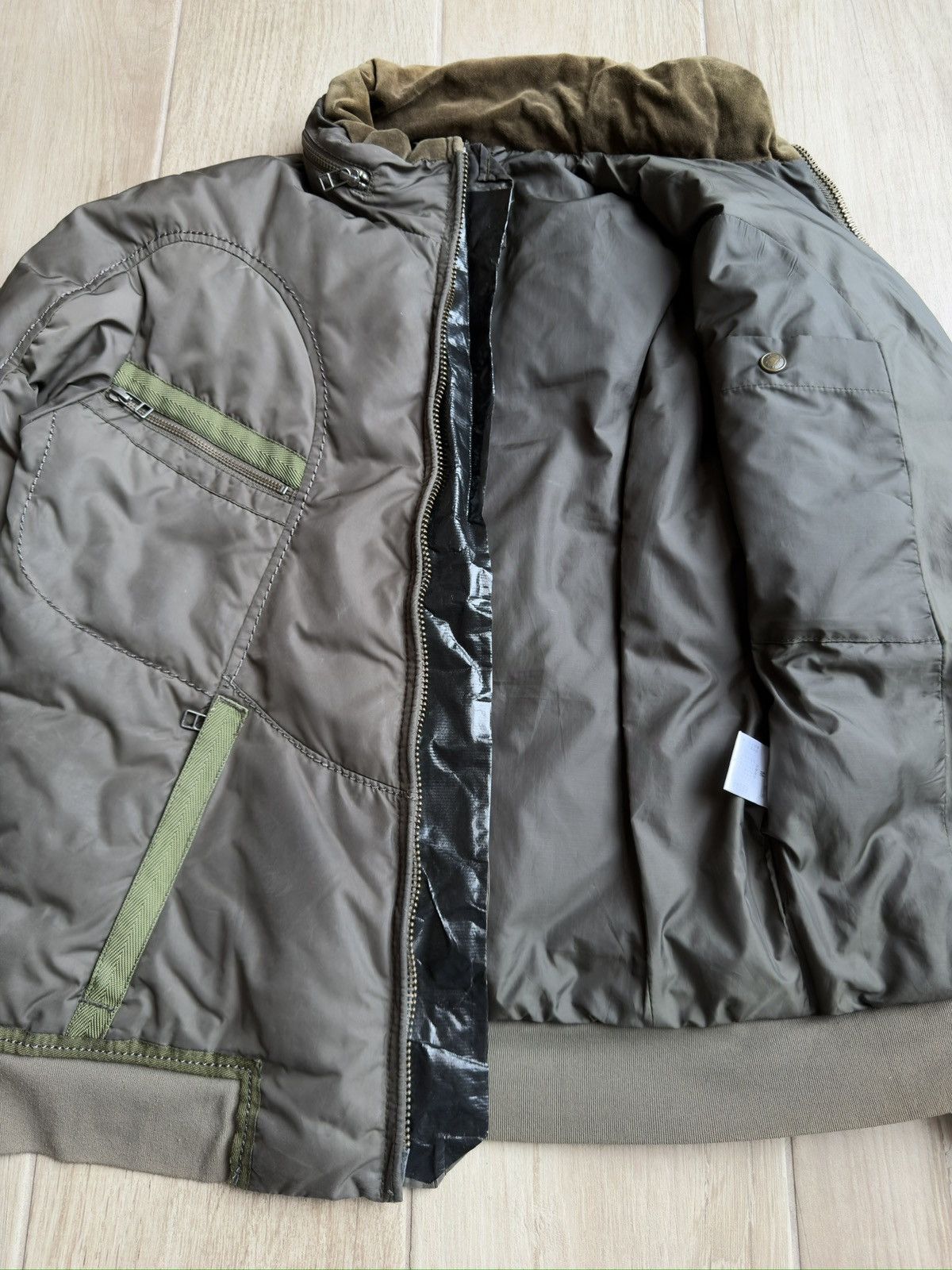 Marithe + Francois Girbaud 2000s Panel Detail Corduroy Collar Puffer Jacket Size US M / EU 48-50 / 2 - 3 Thumbnail