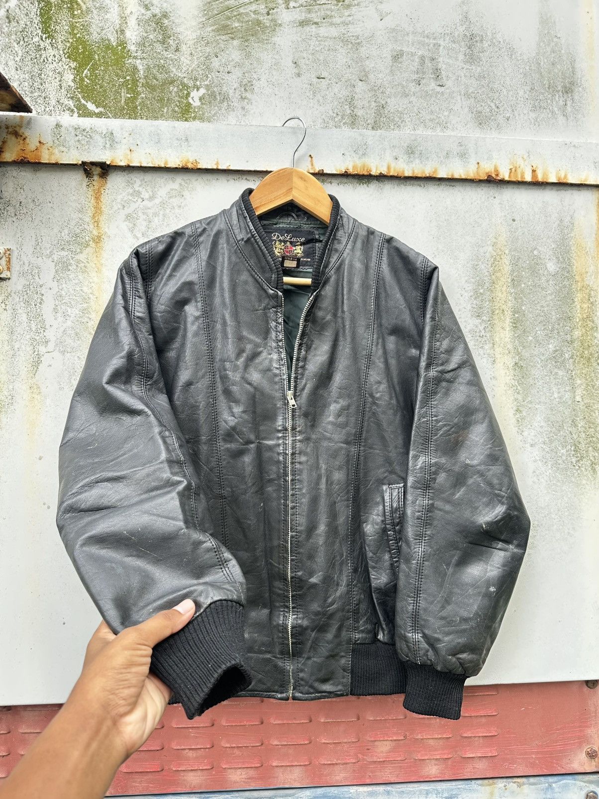 Vintage 👹Vintage Deluxe Leather Bomber Jacket Size US M / EU 48-50 / 2 - 8 Thumbnail