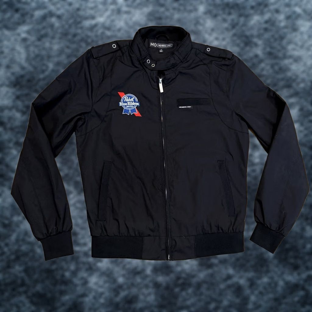 Members Only VINTAGE Members Only Bomber Jacket Men’s S Black PBR Logo Full Zip Short Stand-Up Collar Embroidered Casual Vintage Theme Size US S / EU 44-46 / 1 - 1 Thumbnail