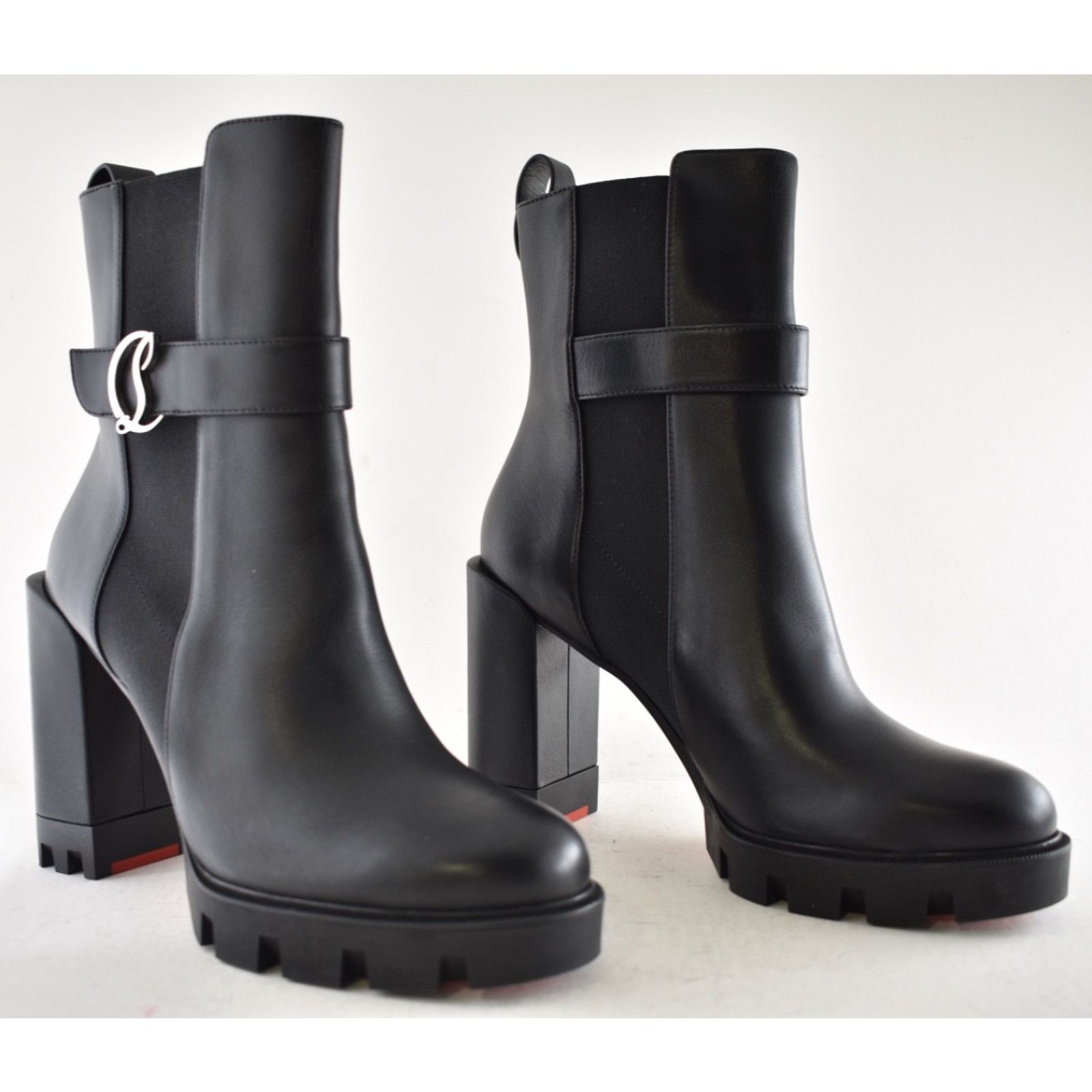 Christian Louboutin Christian Louboutin CL Chelsea Lug 100 Leather Ankle Boot 41 Size US 10 / IT 40 - 4 Thumbnail
