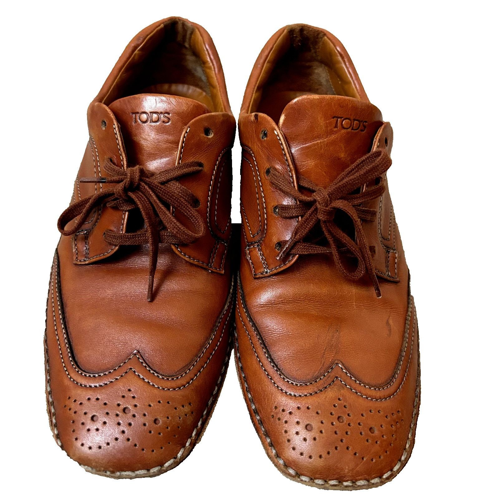 Tod's TOD'S Brown Leather Wingtip Brogues - Size 39 EU Men's Lace- Size US 7 / EU 40 - 1 Thumbnail