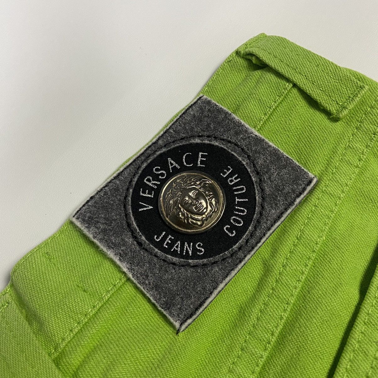 Versace Jeans Couture 2000s RARE Versace Jeans Couture Neon Green Luxury Pants Size 26" / US 2 / IT 38 - 9 Thumbnail