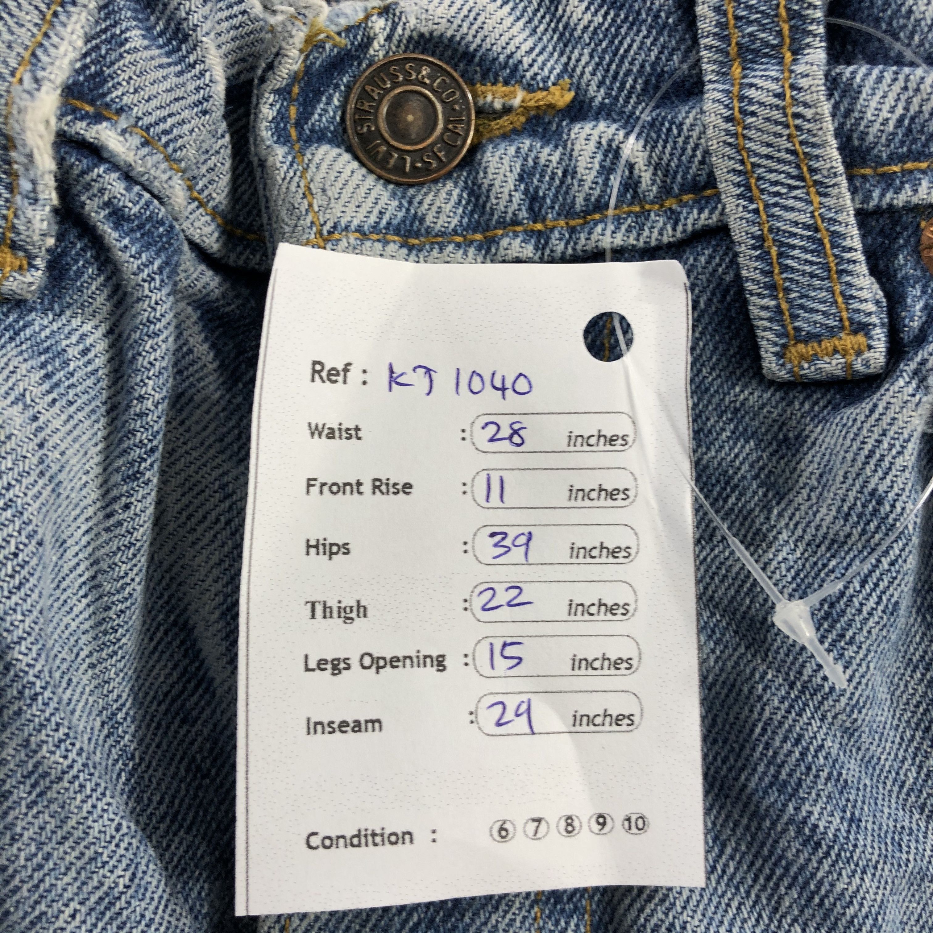 Levi's Vintage 90s Levis 619 Jeans Faded Blue Denim KJ1040 Size US 28 / EU 44 - 20 Thumbnail
