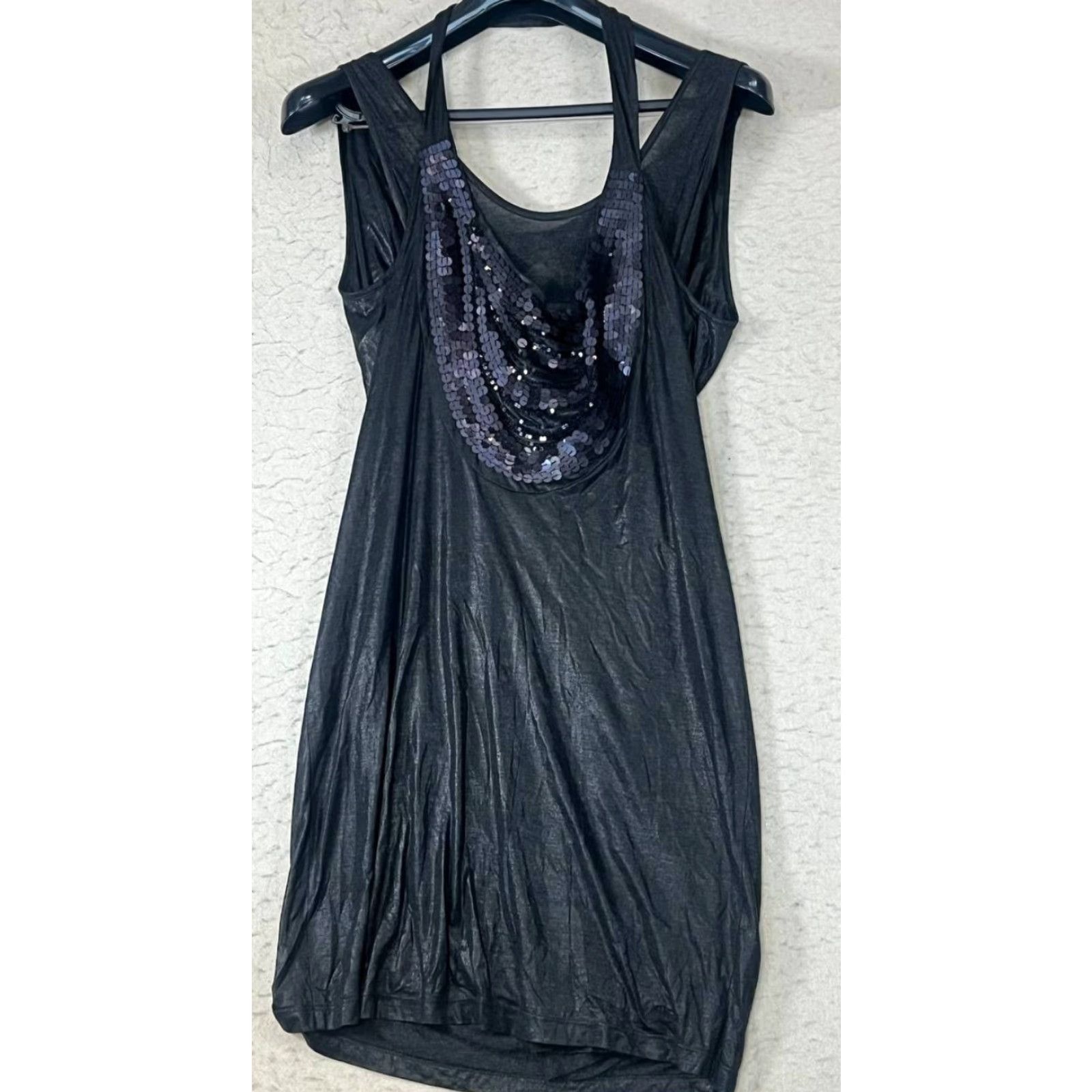 Diesel Diesel Dress Sheath Midi Viscose Sequin Dark Gray Women's Medium Cocktail Party Formal Modern Dress Size M / US 6-8 / IT 42-44 - 2 Thumbnail