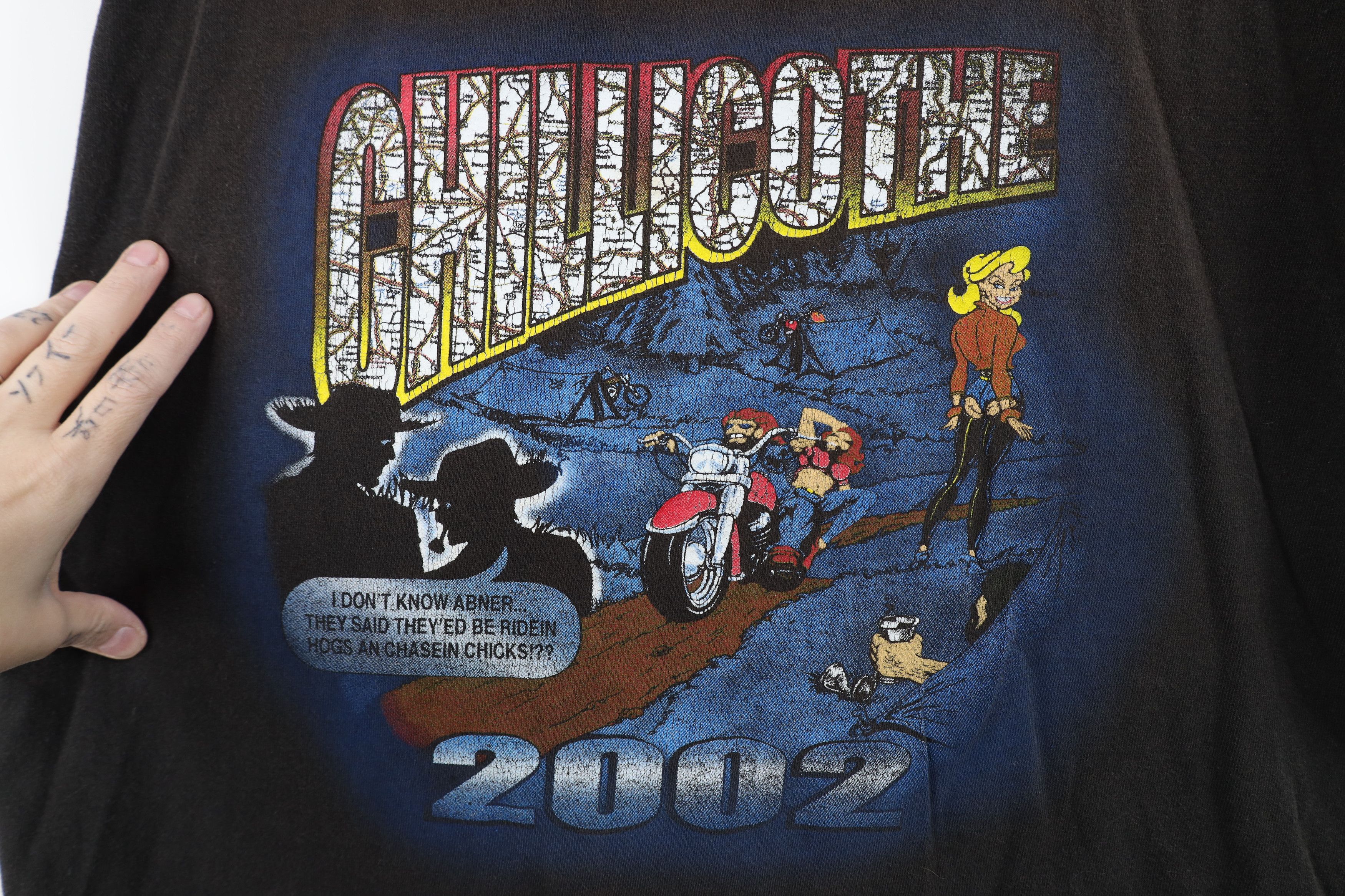 Vintage Vintage Y2K 2002 Chillicothe Motorcycle Rally Girl T-Shirt Size US XXL / EU 58 / 5 - 4 Thumbnail