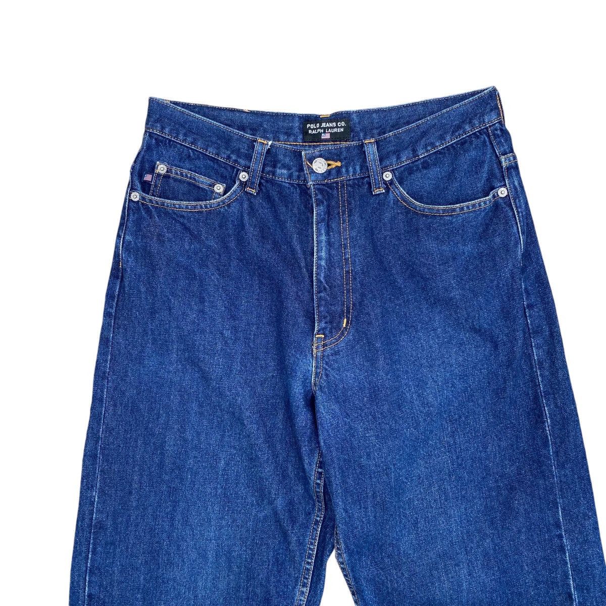 Polo Ralph Lauren × Ralph Lauren × Vintage Polo Ralph Lauren Jeans Baggy Hip Hop 90s Dark Blue Denim Size US 31 - 3 Thumbnail